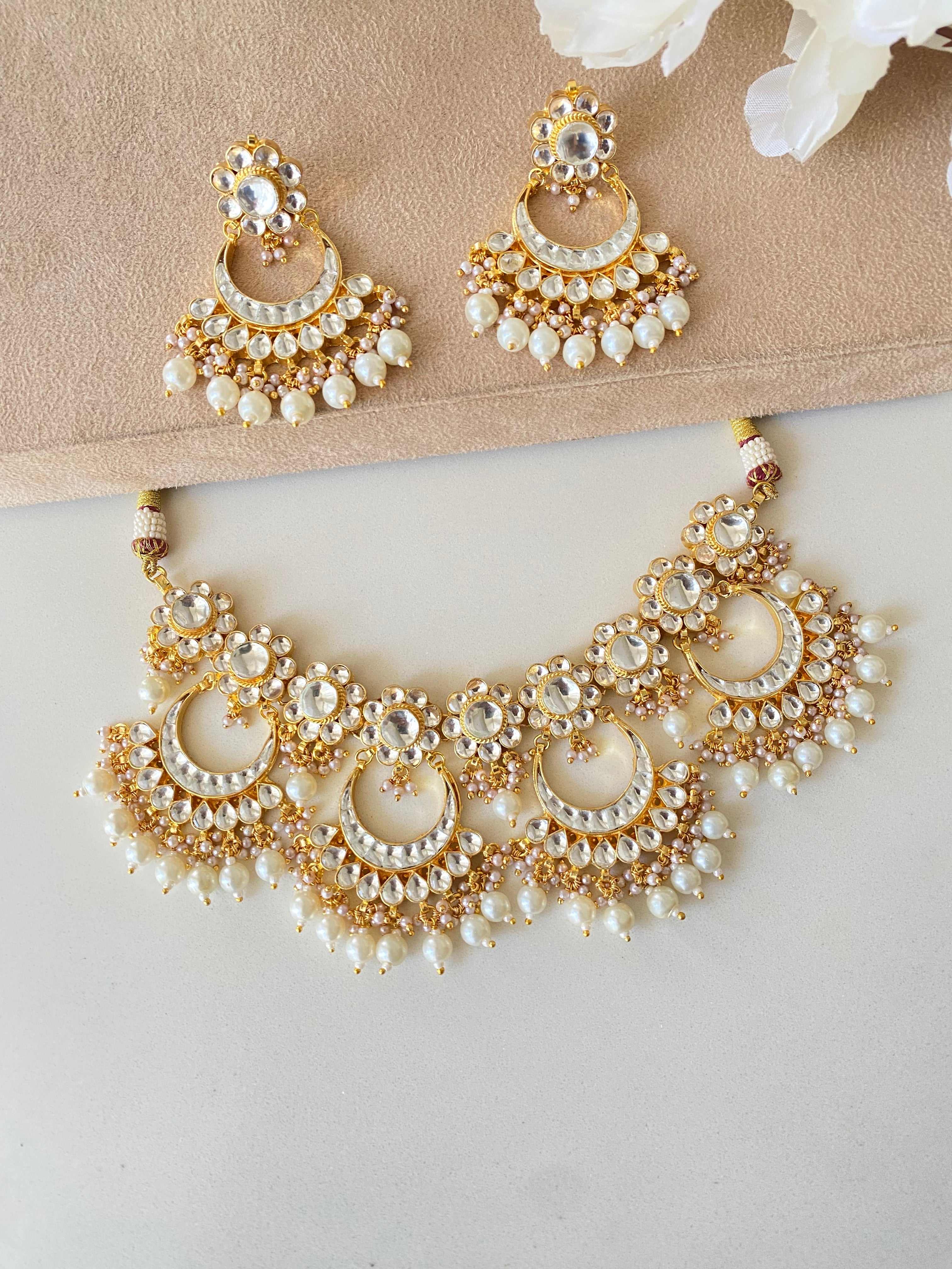 Gold plated Kundan Necklace Set