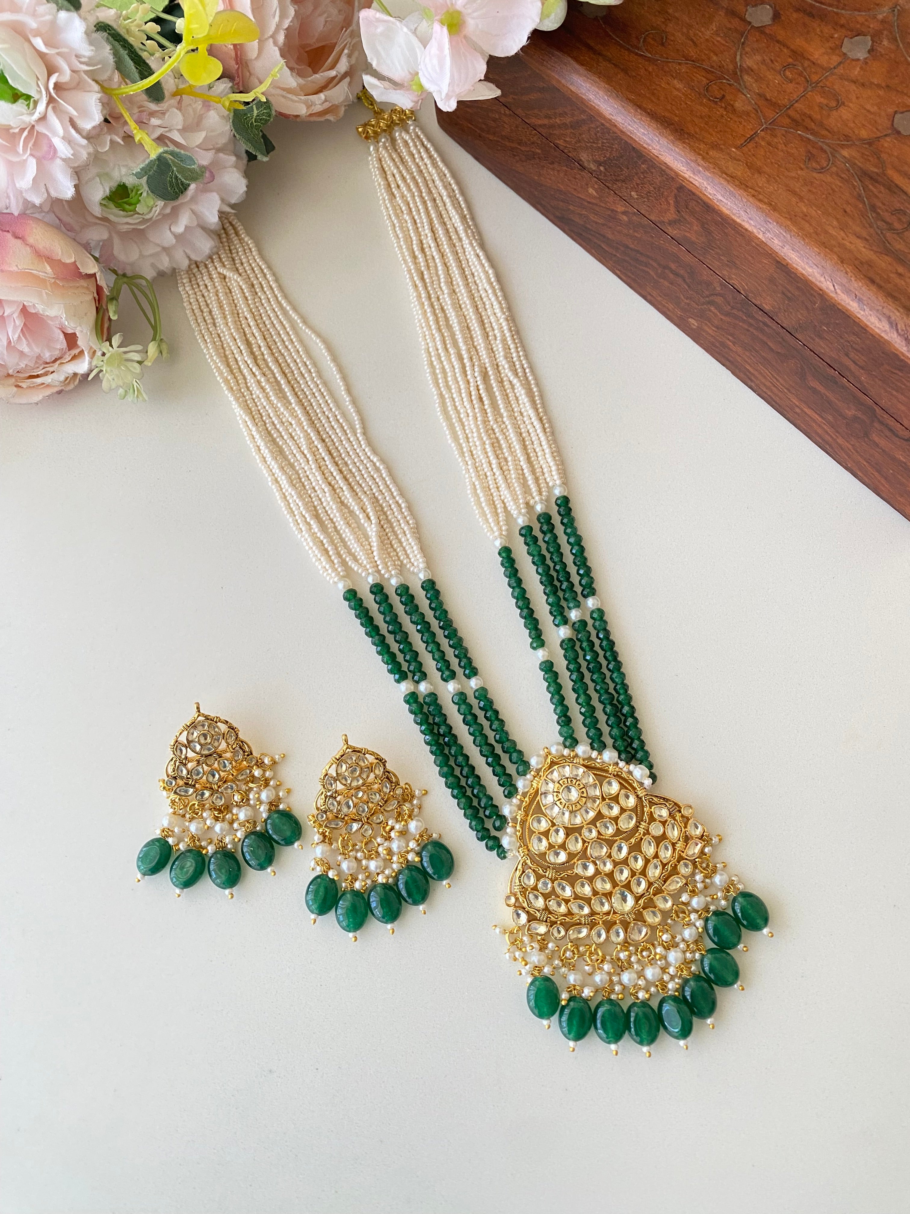 Kundan Long Necklace Set
