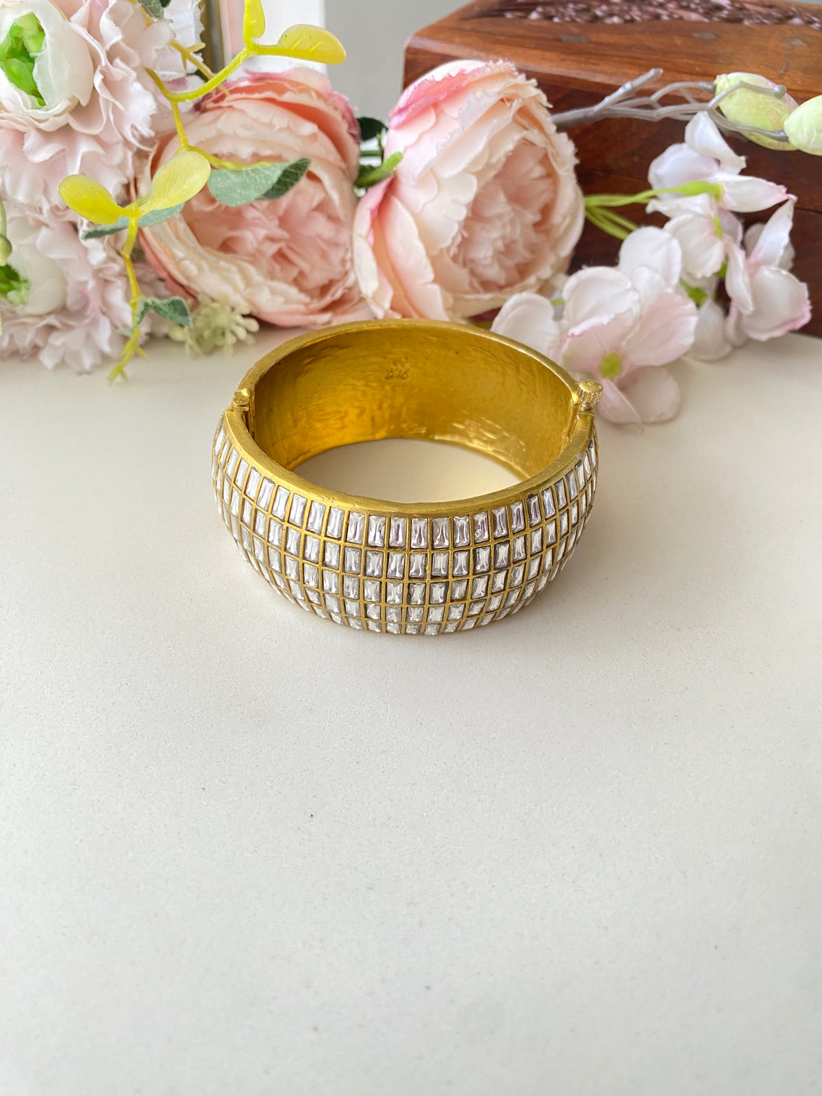 Gold Plated Kundan kada