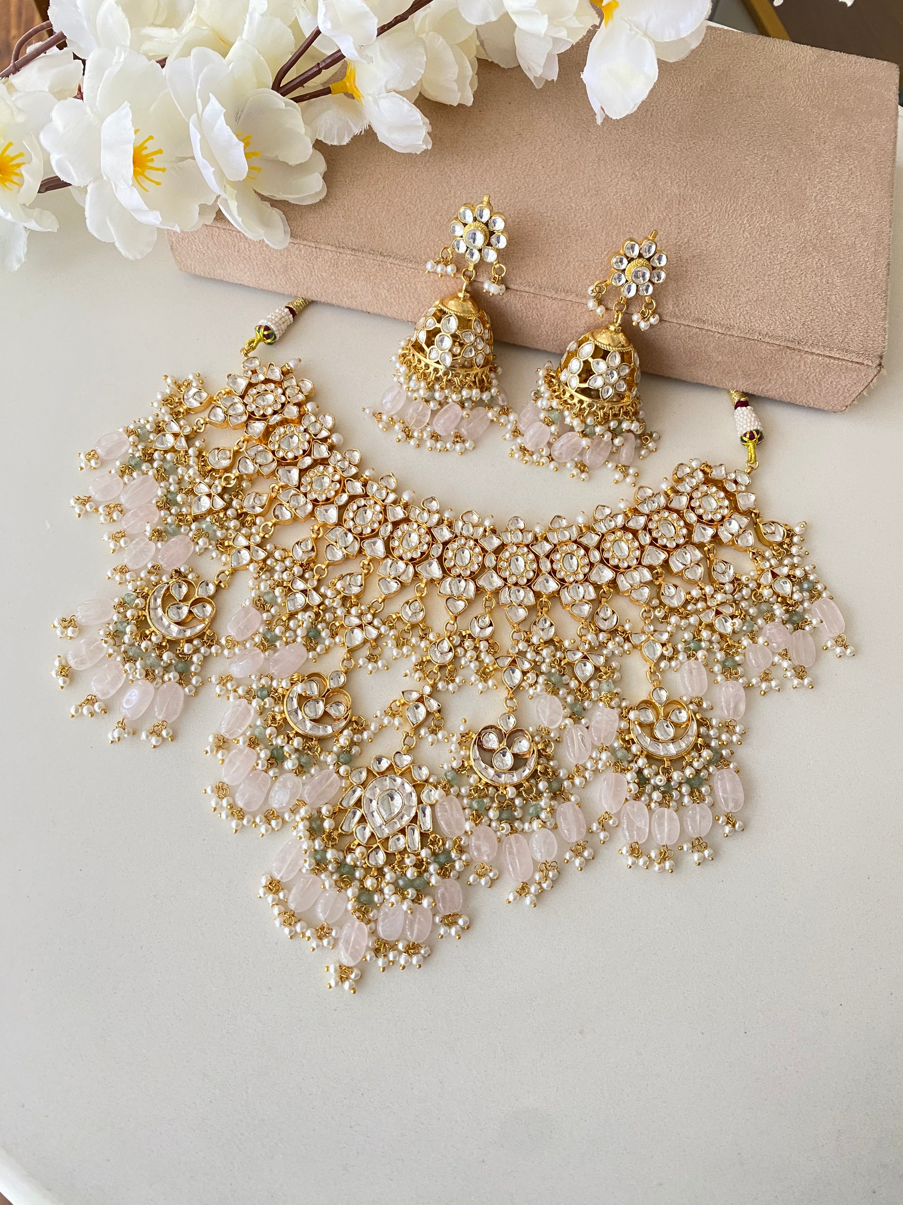Gold plated Kundan Necklace Set