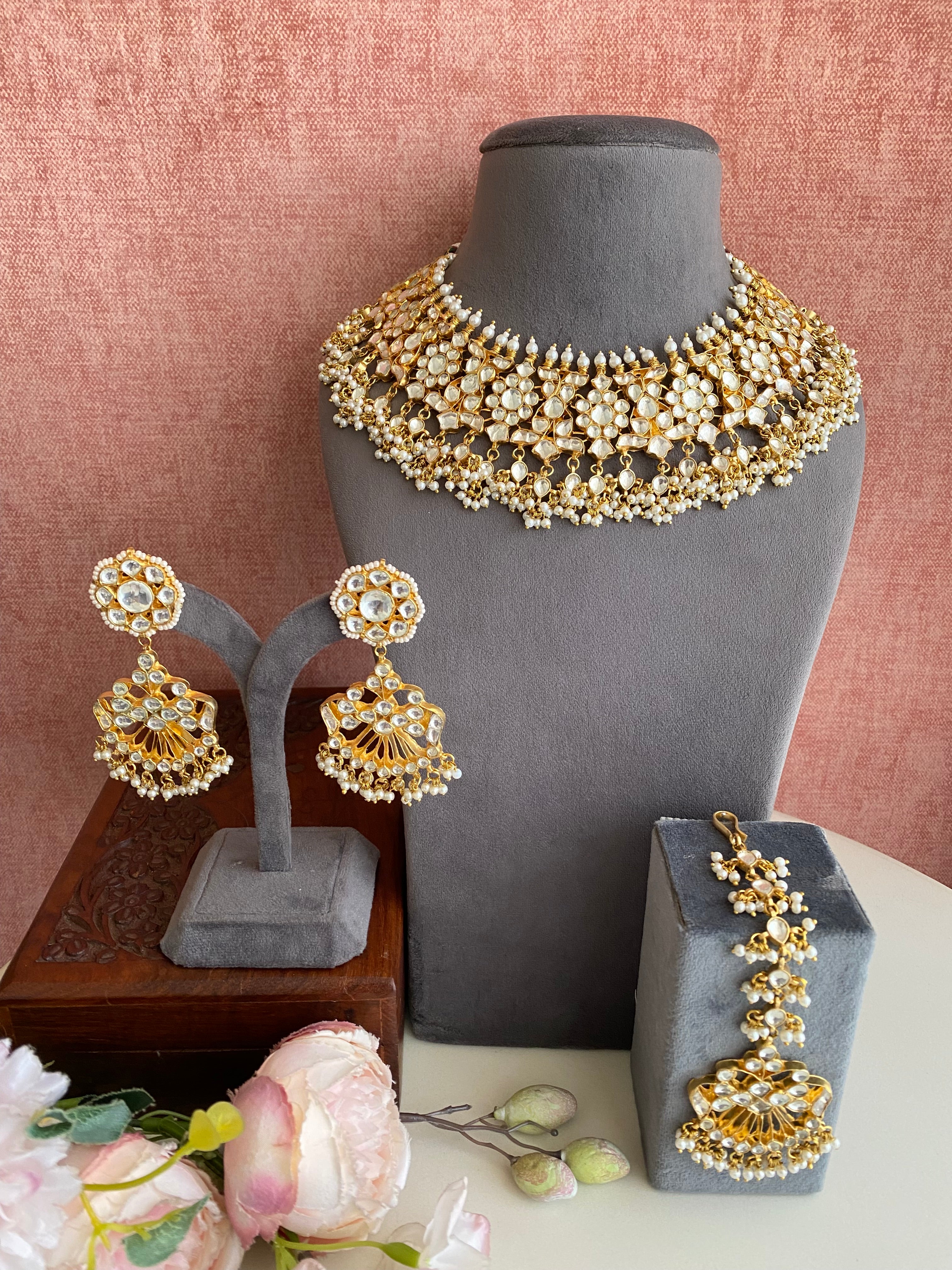 Kundan Gold plated Bridal Necklace set