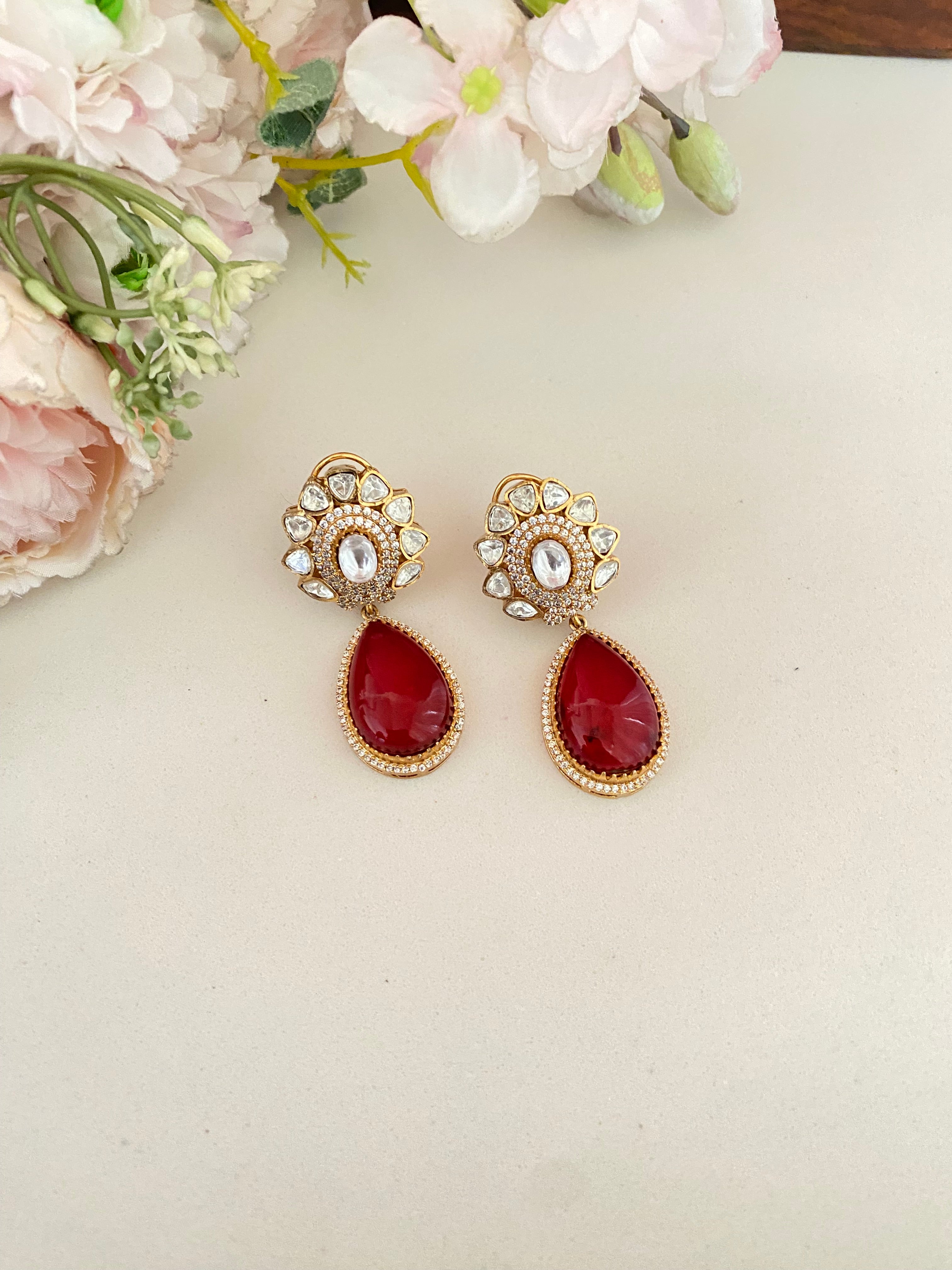 Gold plated Moissanite Earrings