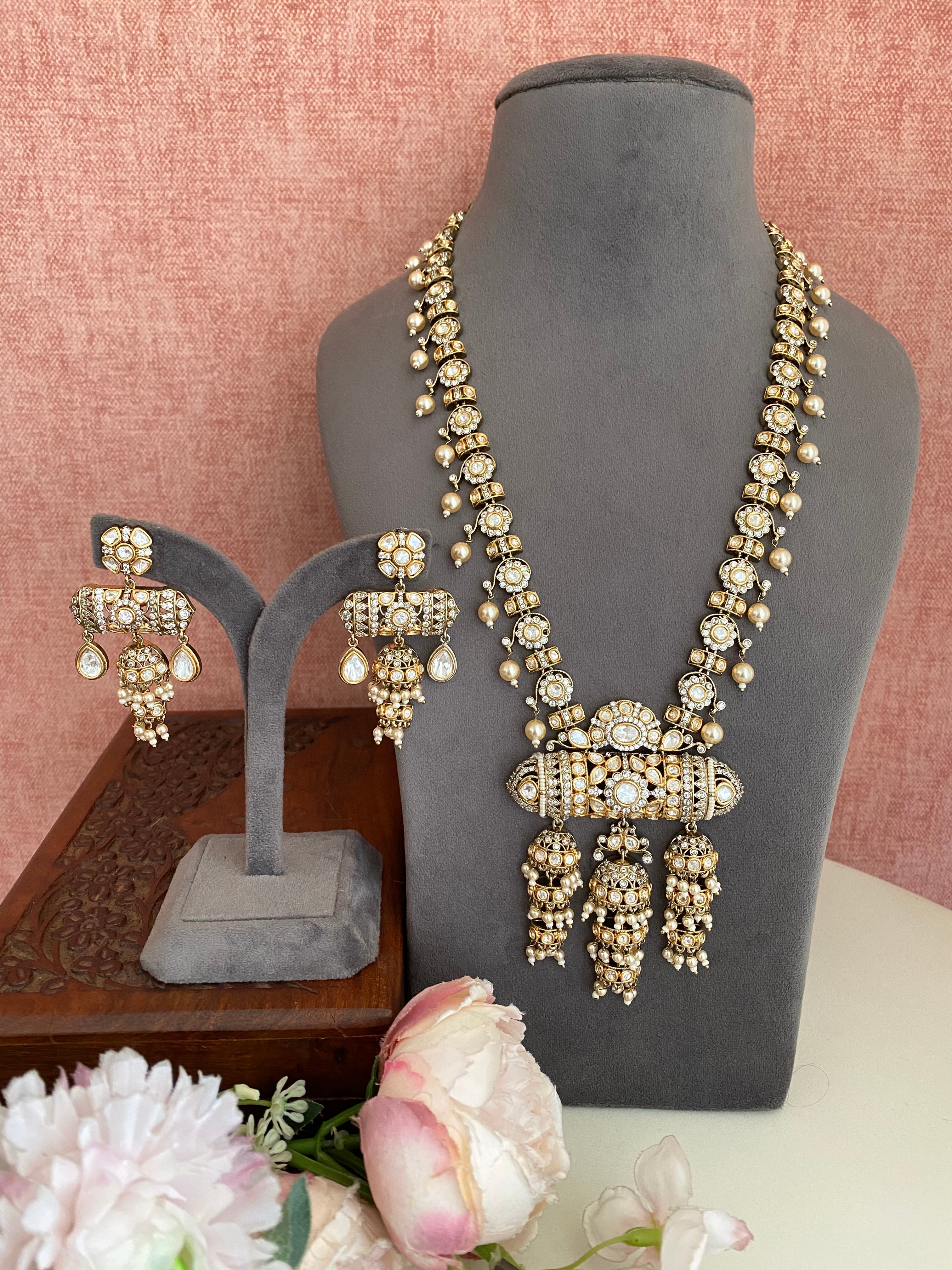 Moissanite Long Necklace Set