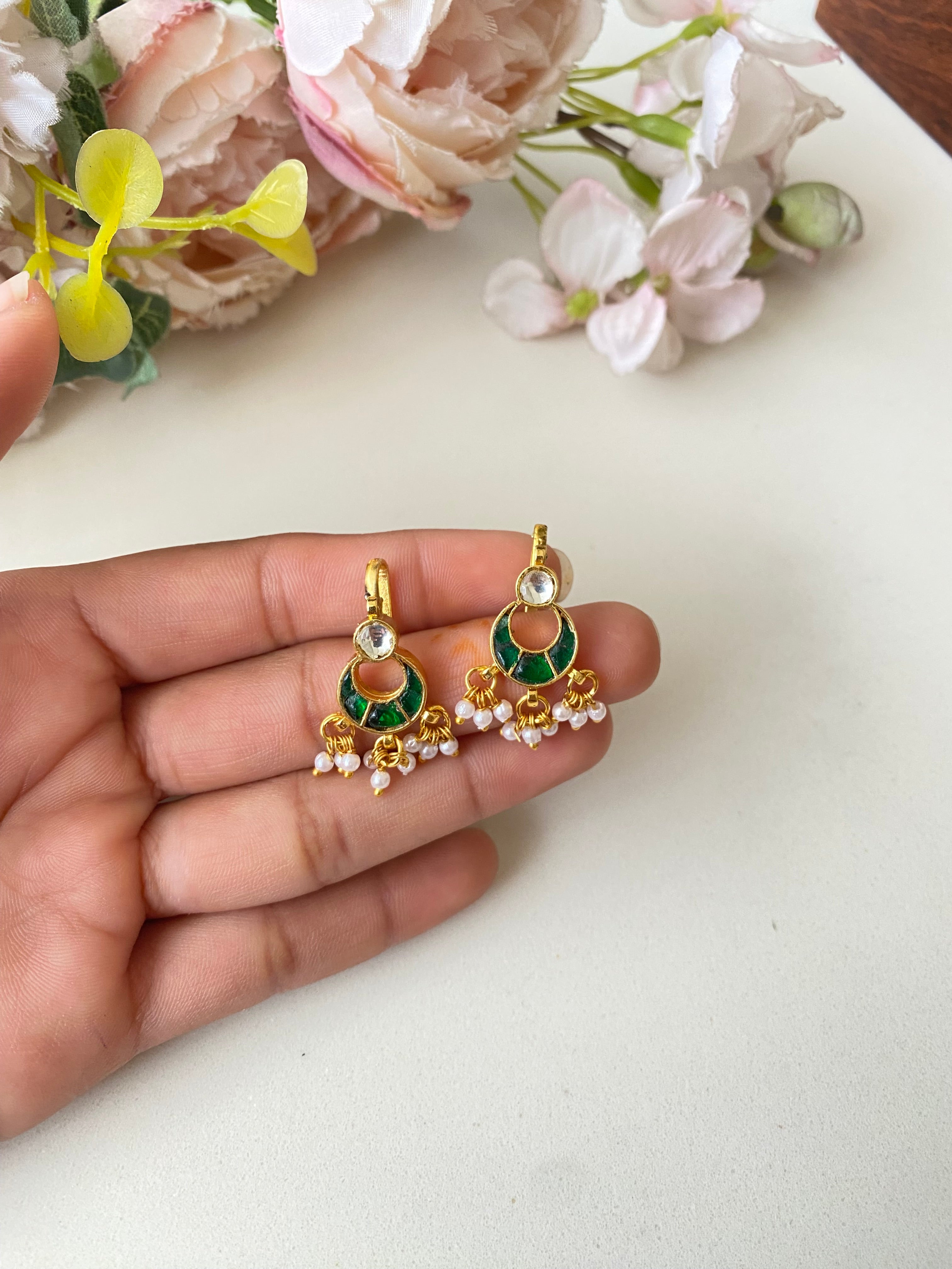 Gold plated Kundan Ear Cuff