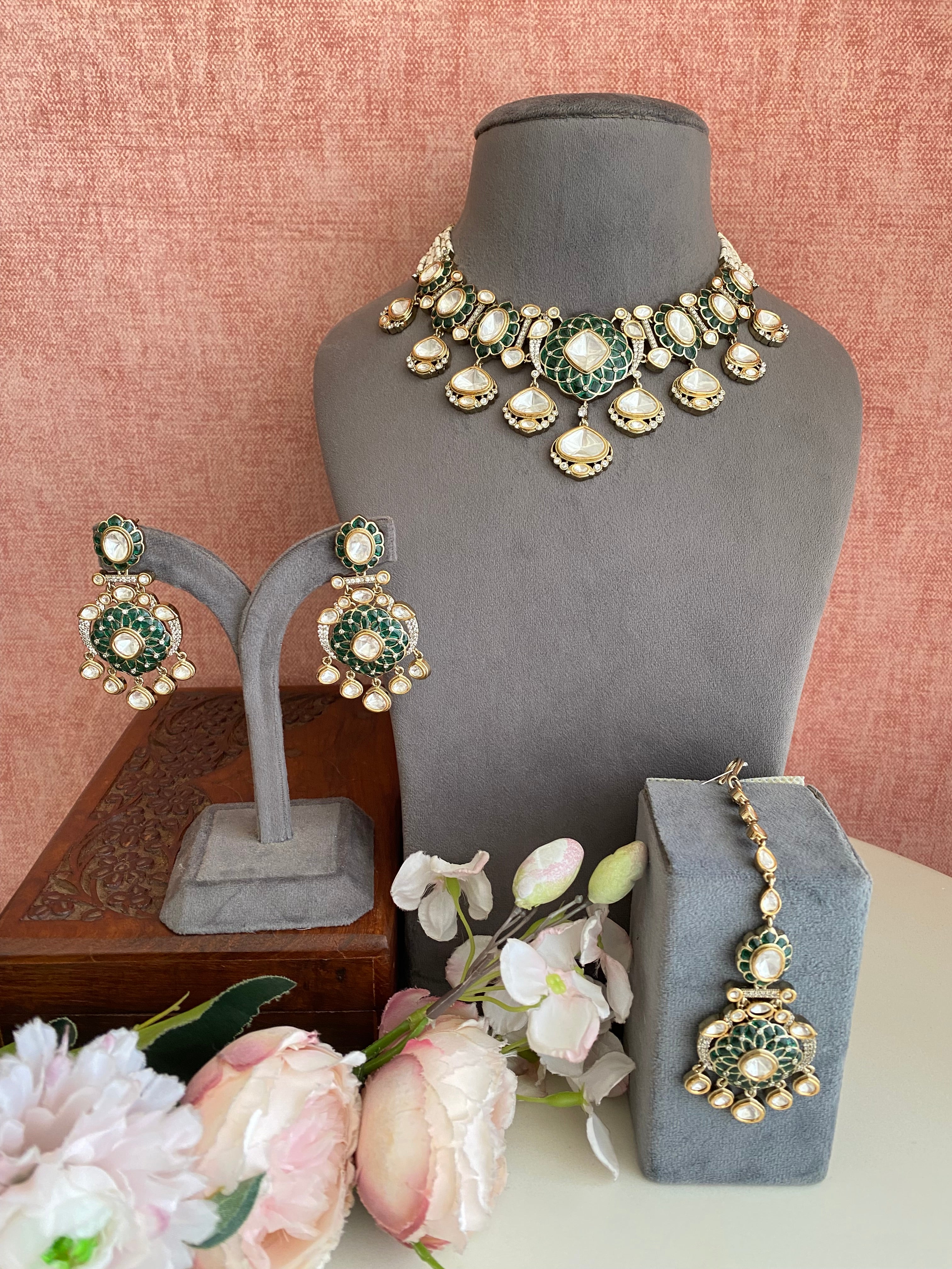 Moissanite Bridal Necklace Set