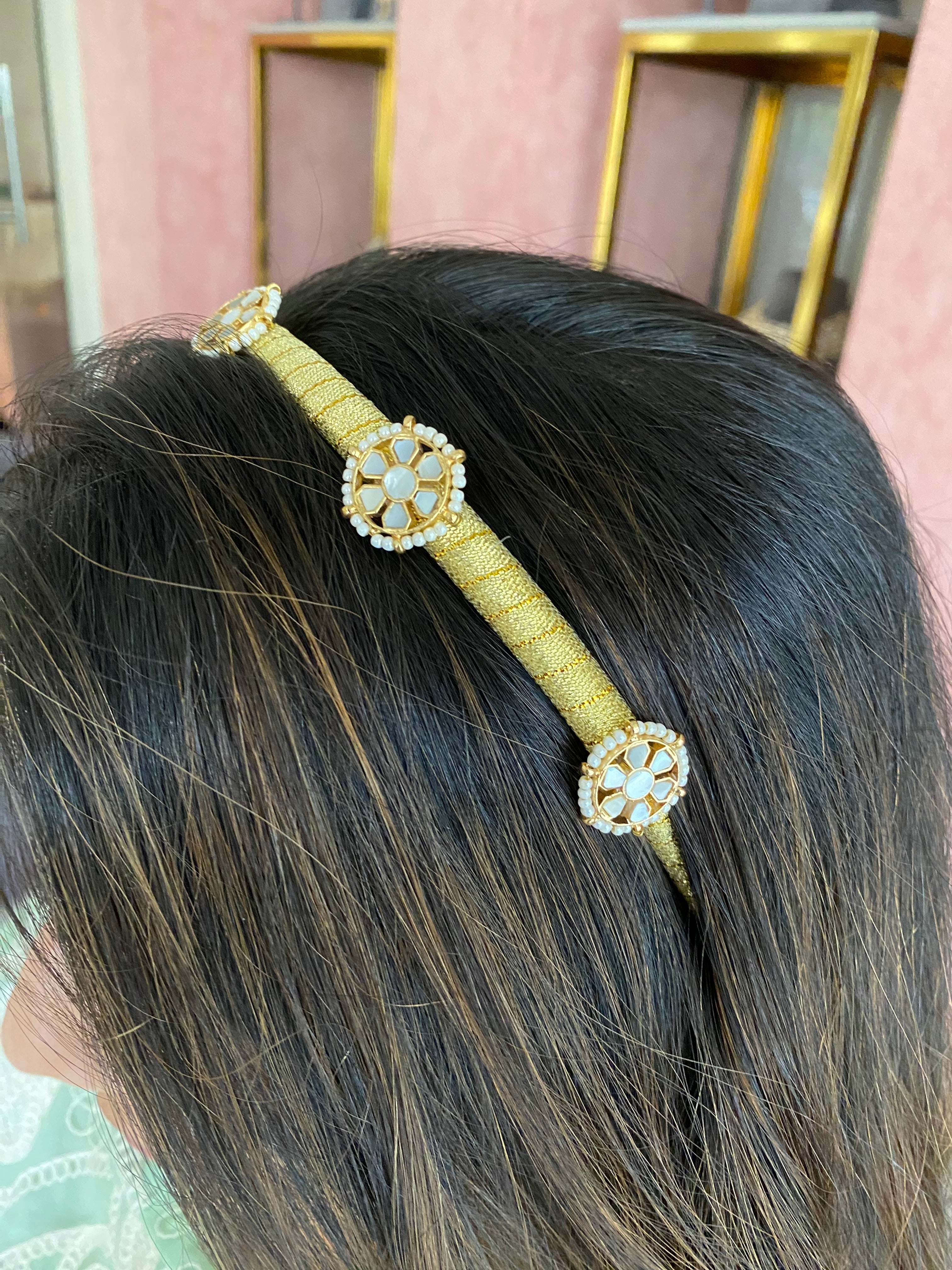 Gold Plated mother of pearl  Hairband