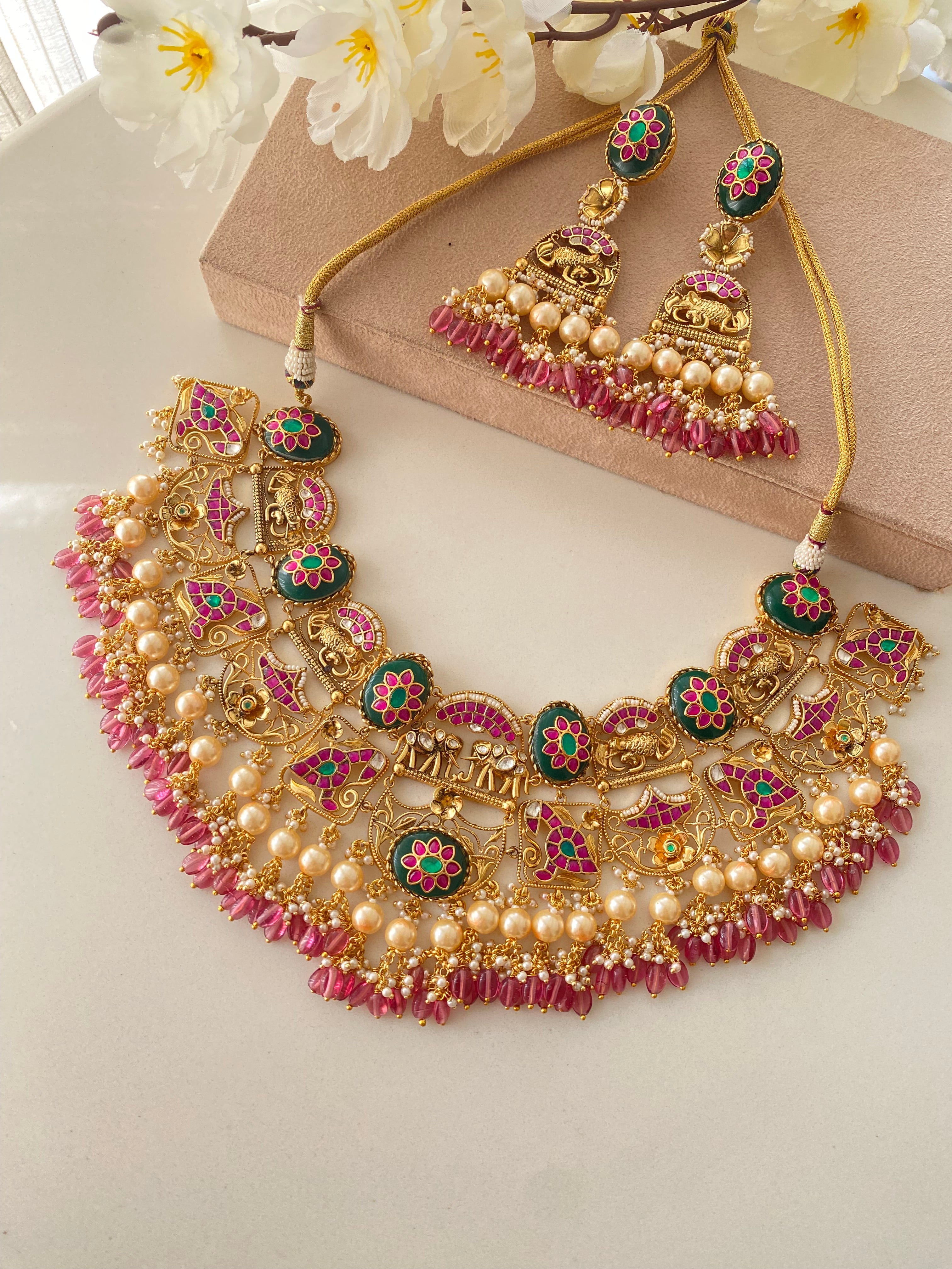Gold plated Kundan Bridal Necklace Set