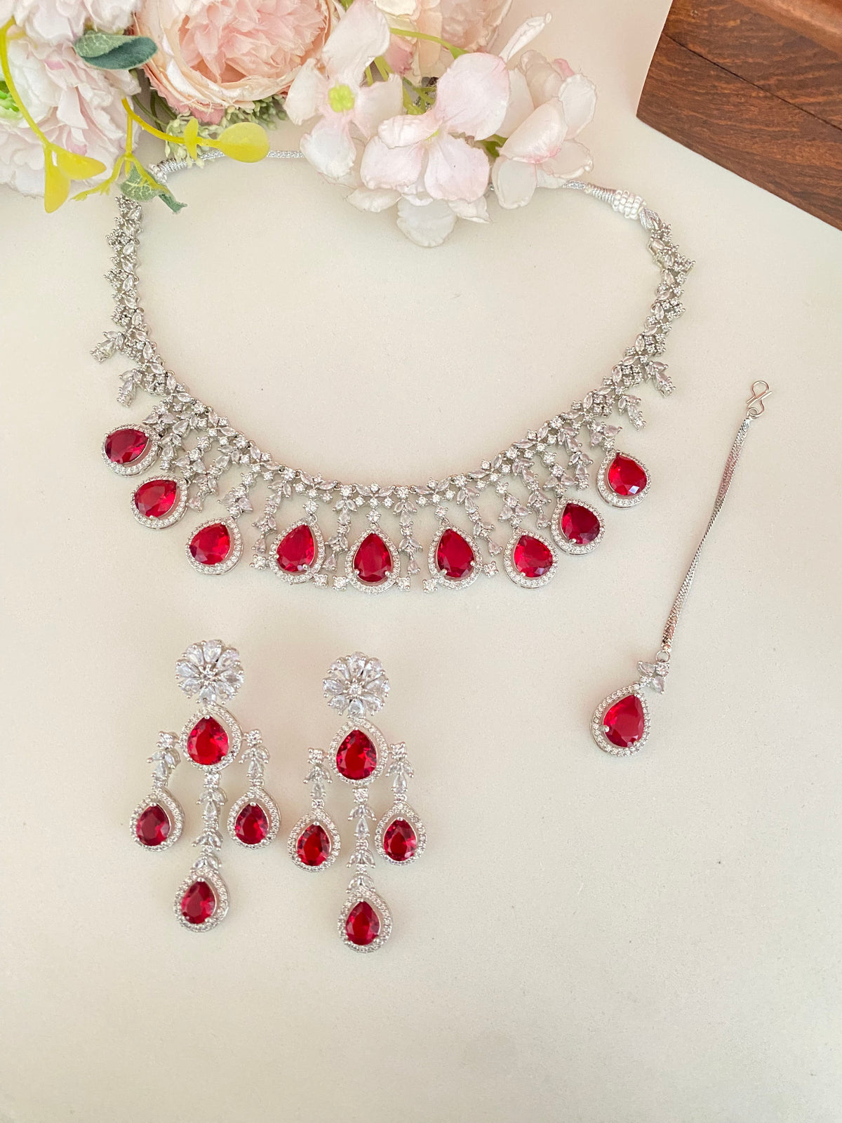 Ruby and Diamond Necklace set