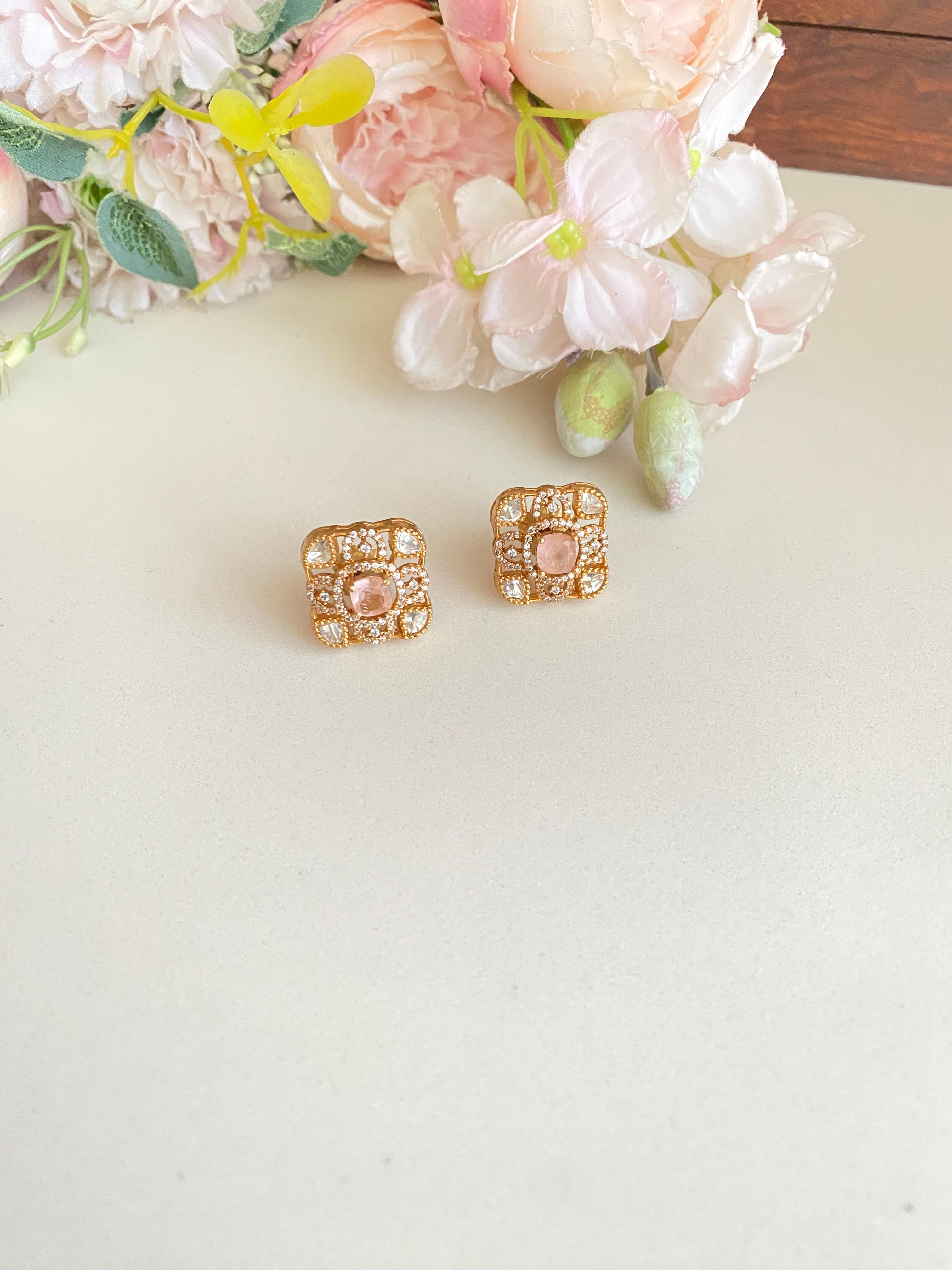 Gold plated Moissanite Studs