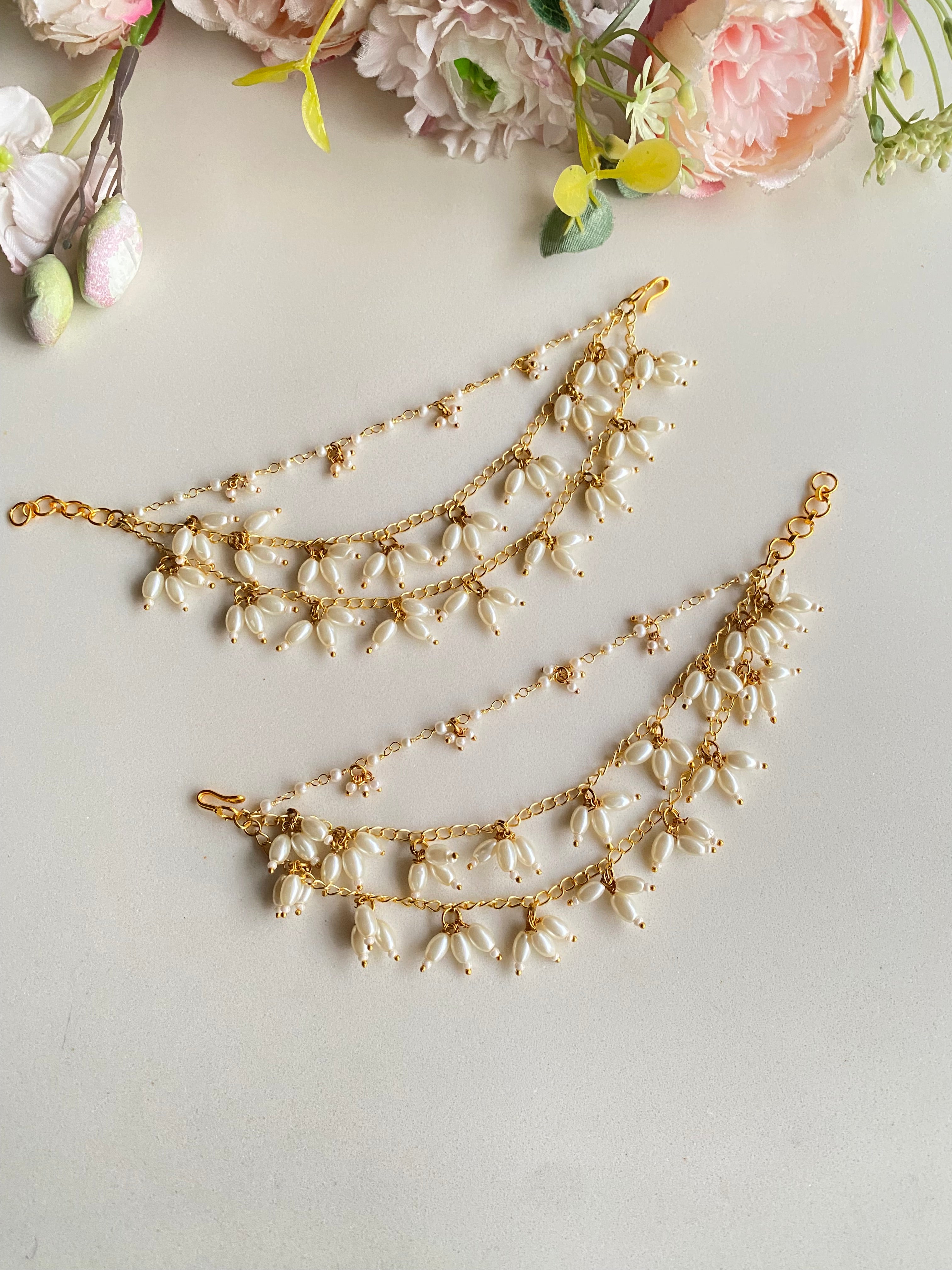 Gold Plated Pearl Ear Chain