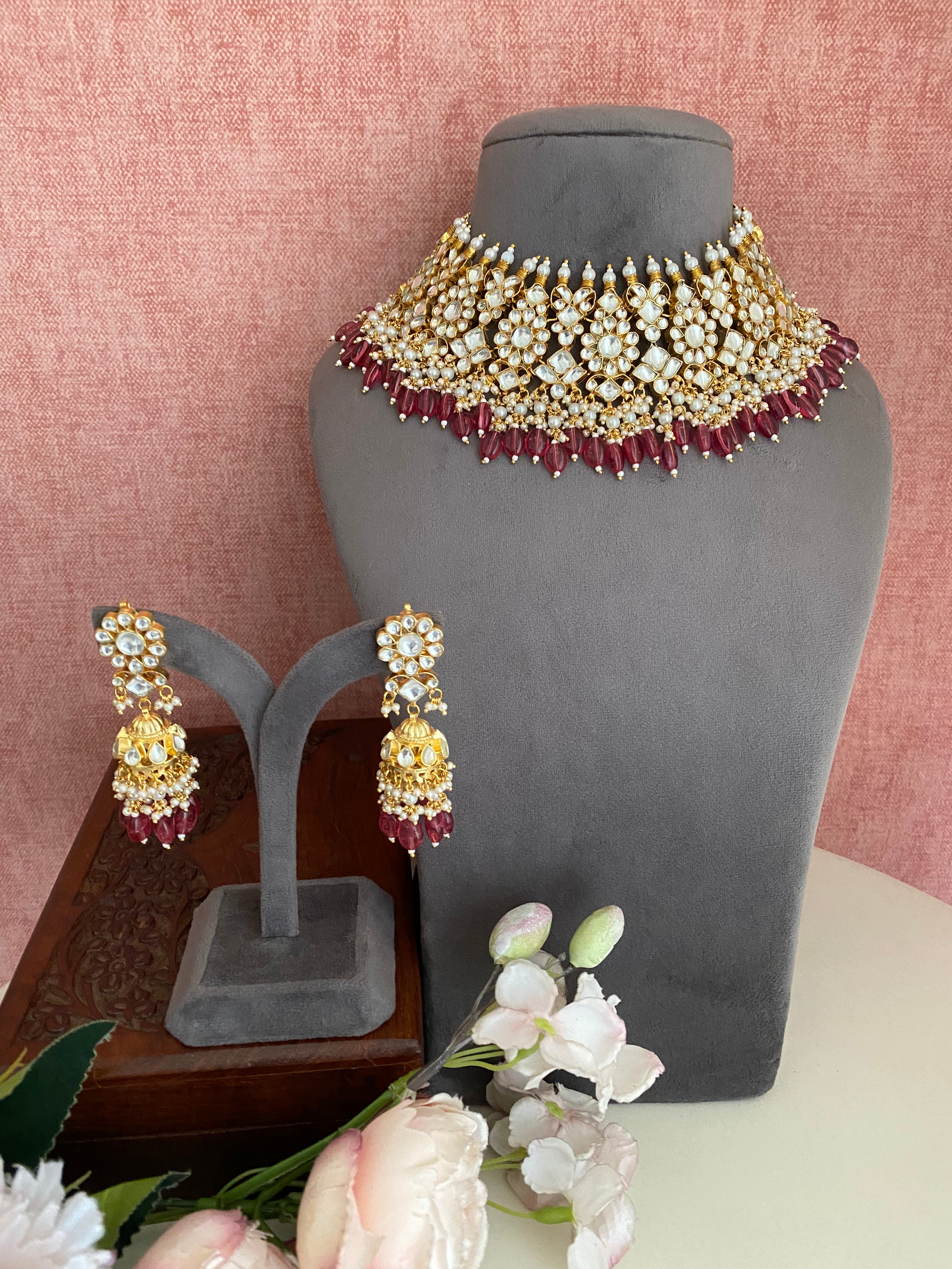 Gold plated Kundan Necklace Set