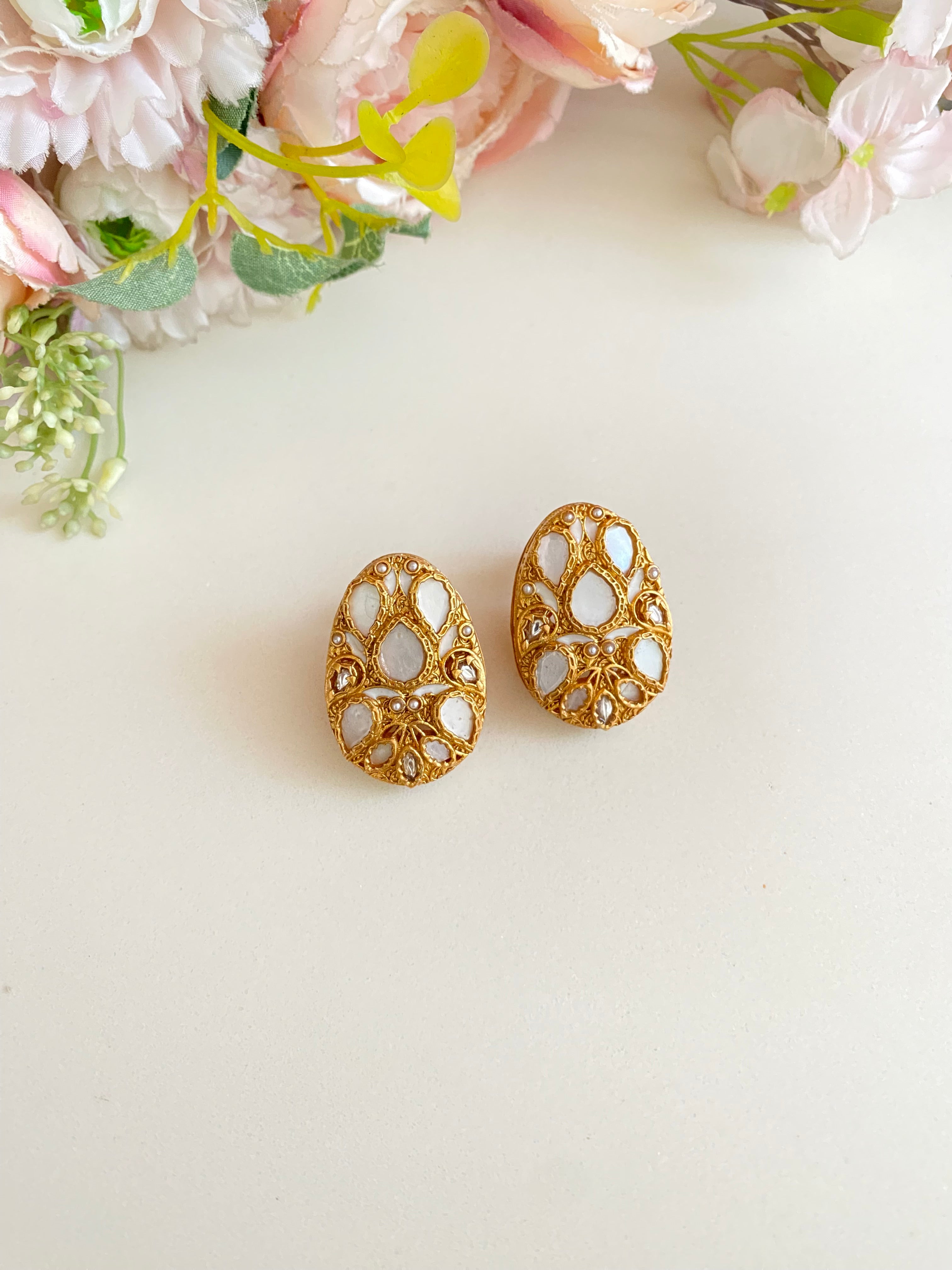Gold plated Moissanite studs