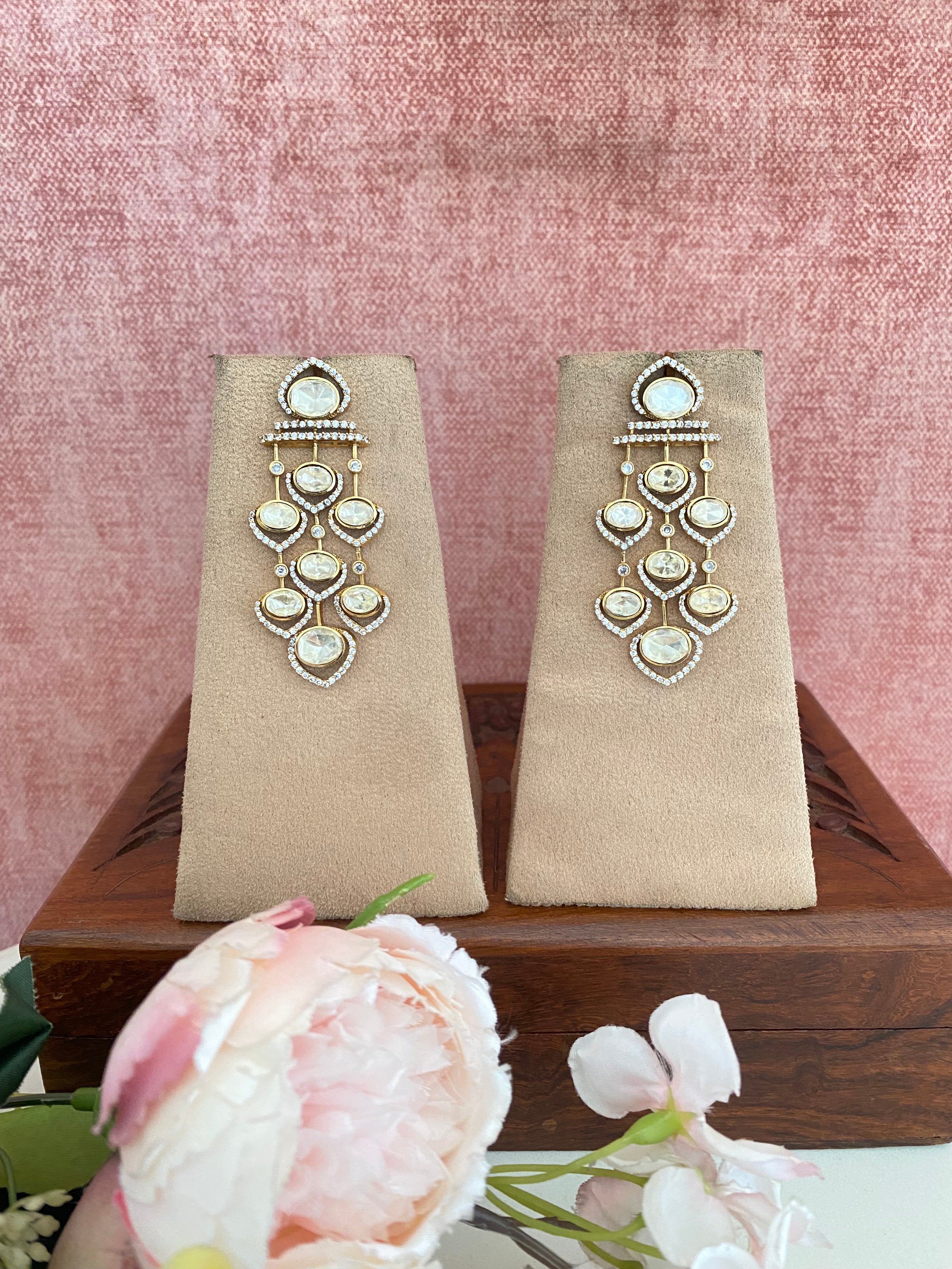 Gold plated Moissanite Earrings