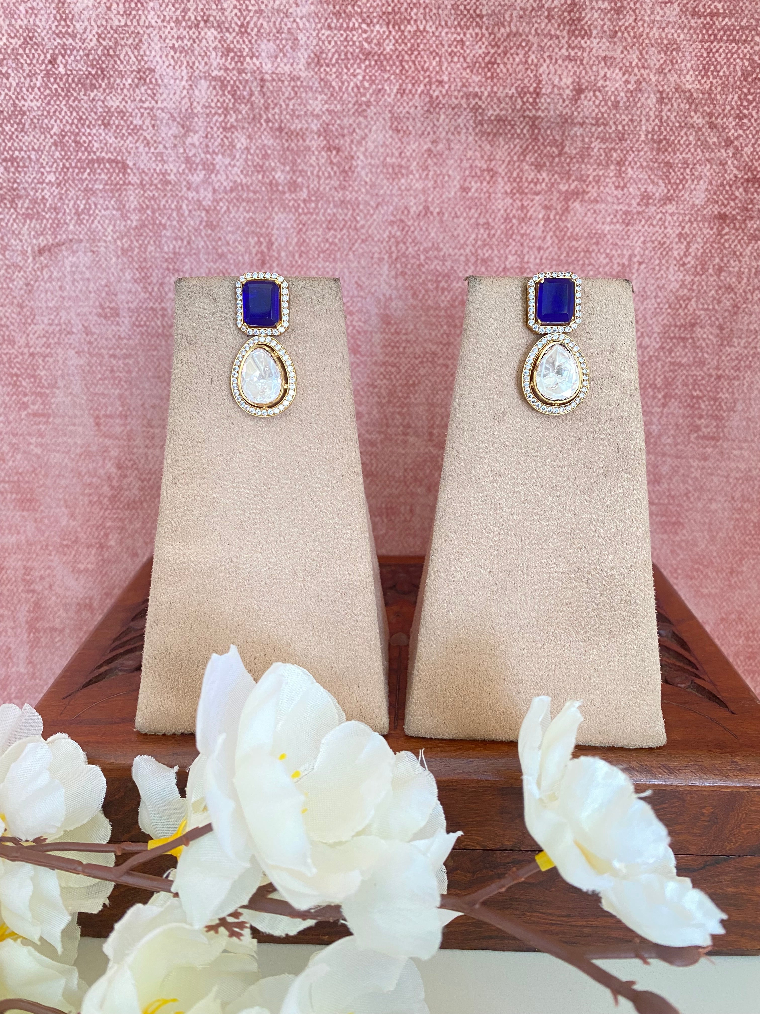 Gold plated Moissanite Earrings