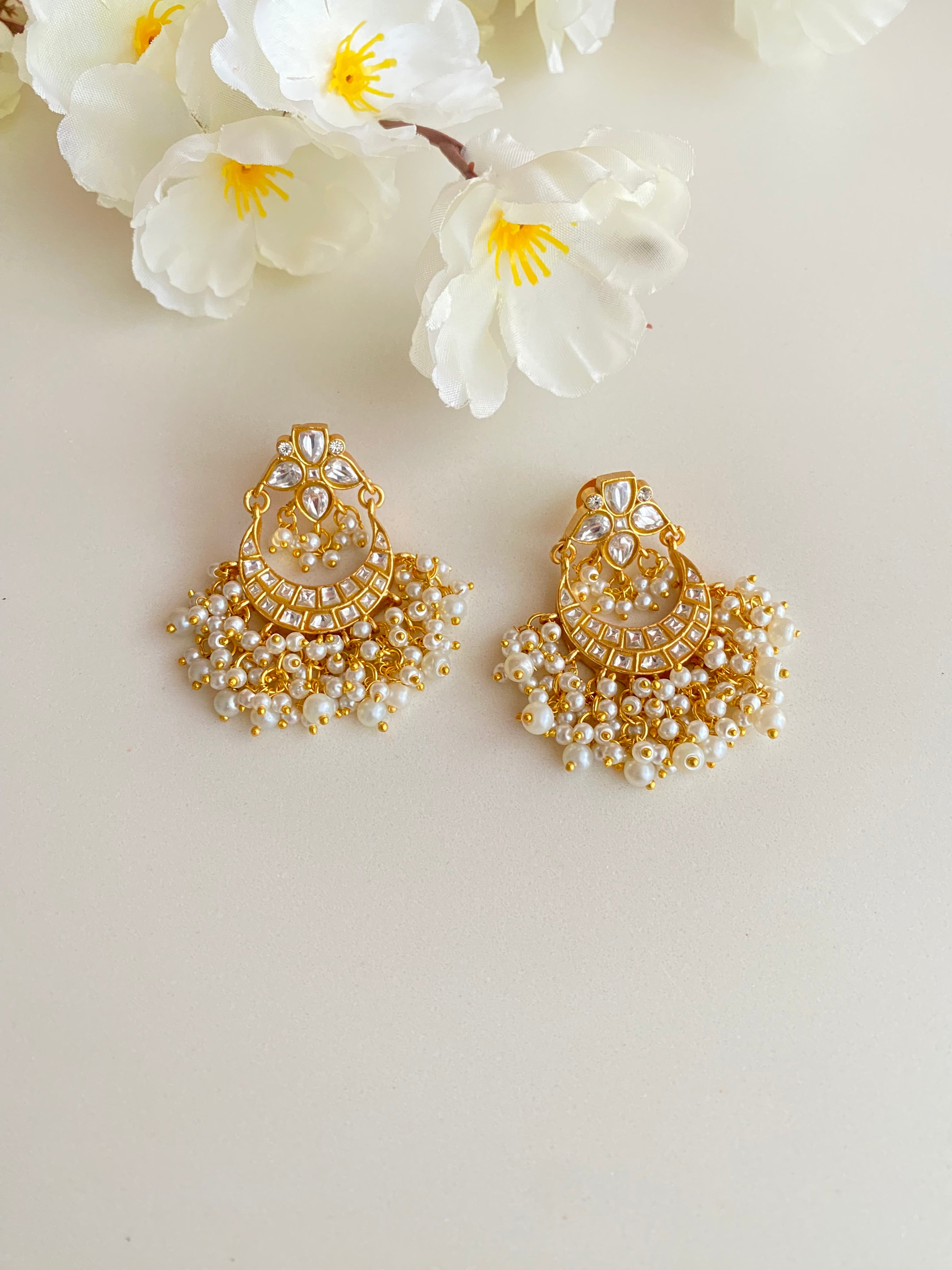 Gold Plated Kundan Chandbali