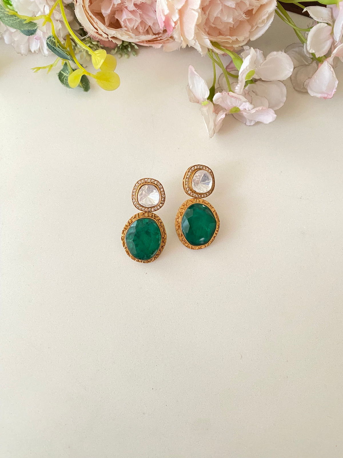 Gold plated Moissanite Earrings
