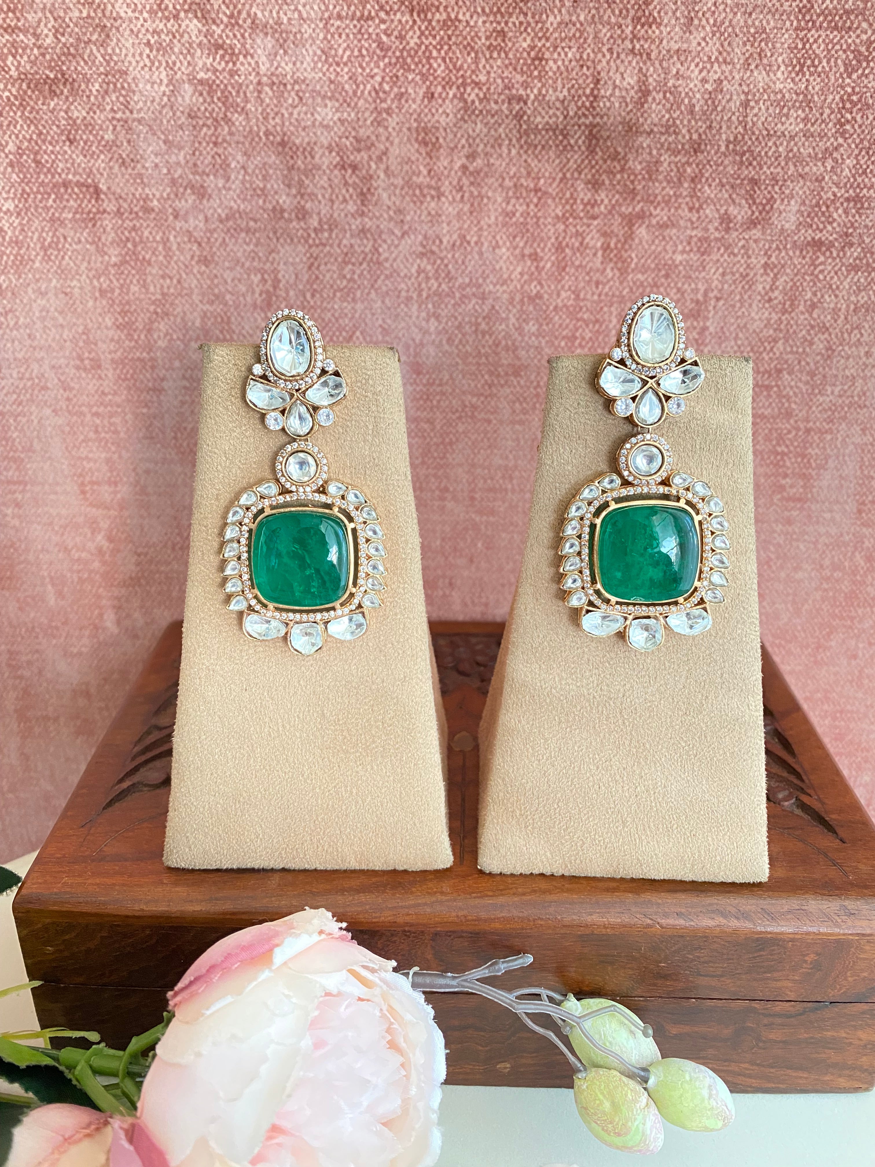 Gold plated Moissanite Earrings