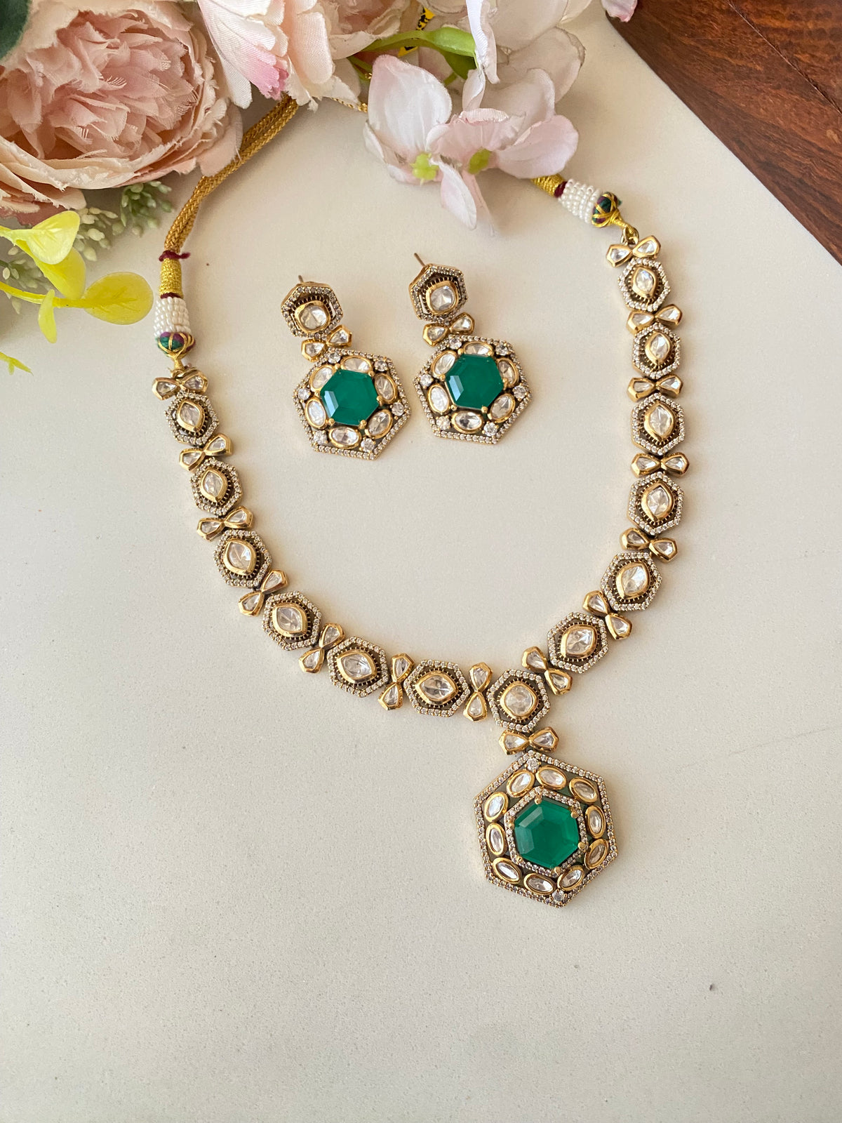 Moissanite long Necklace Set