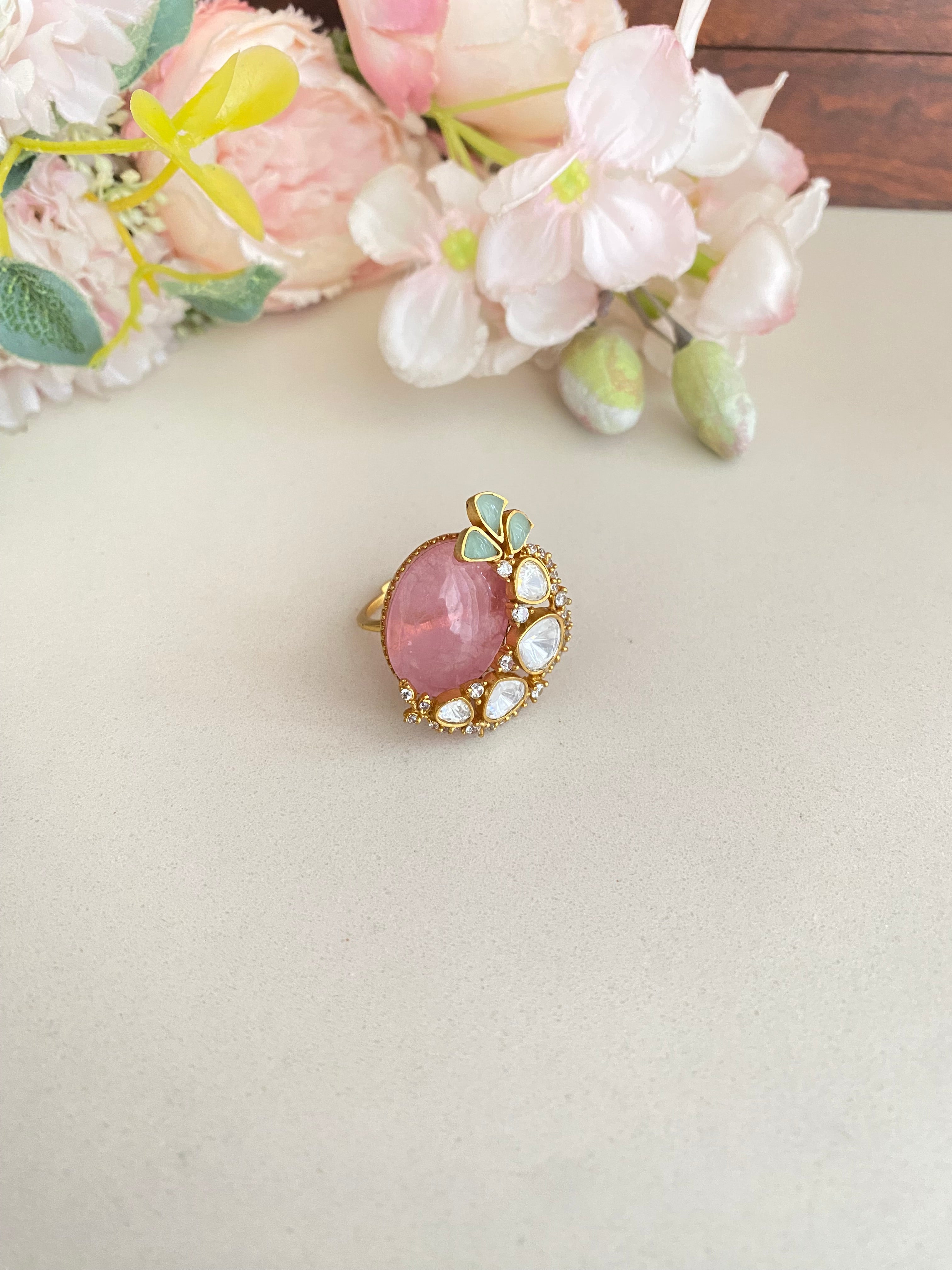 Gold plated Moissanite Ring