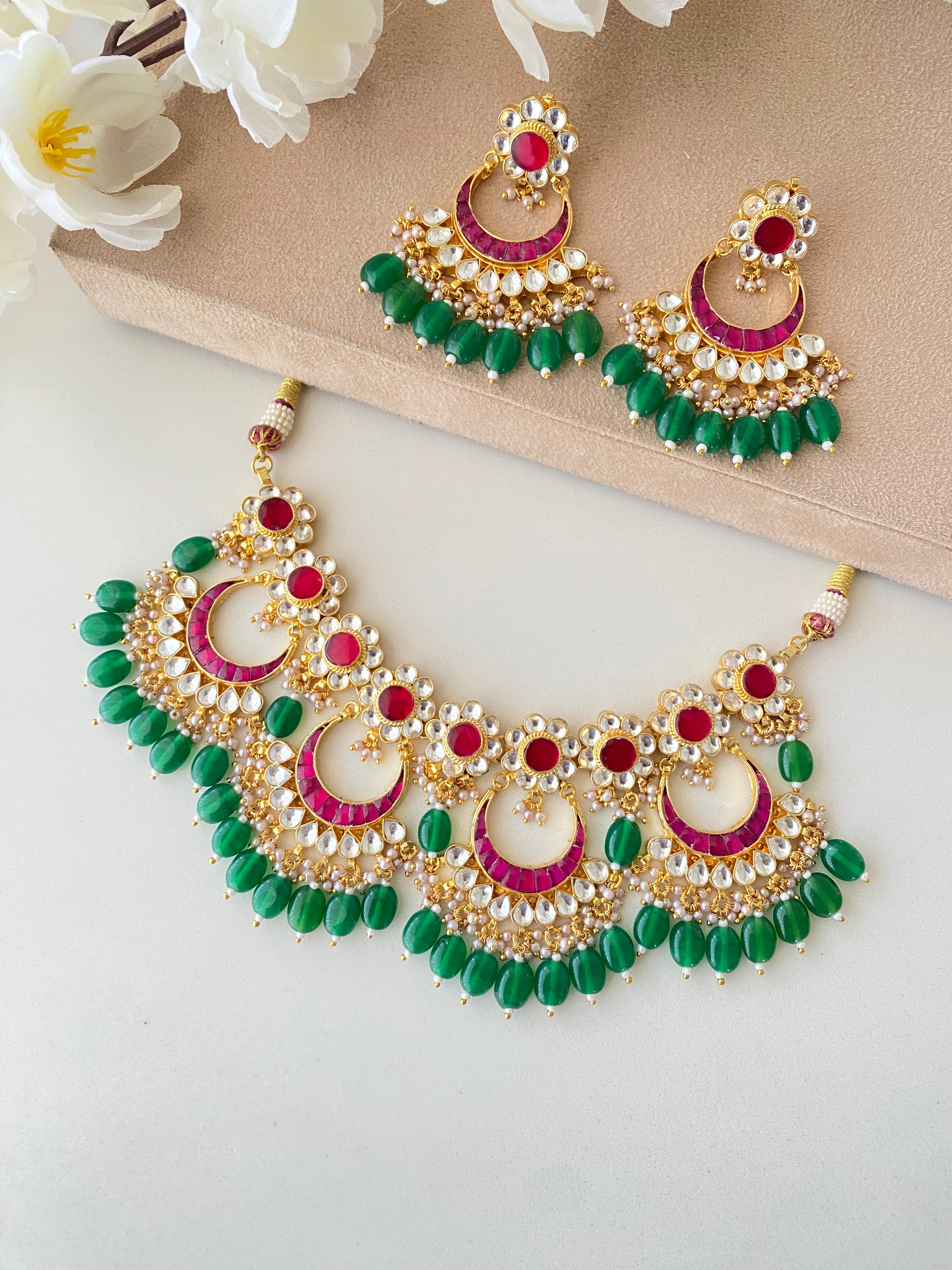 Gold plated Kundan Necklace Set