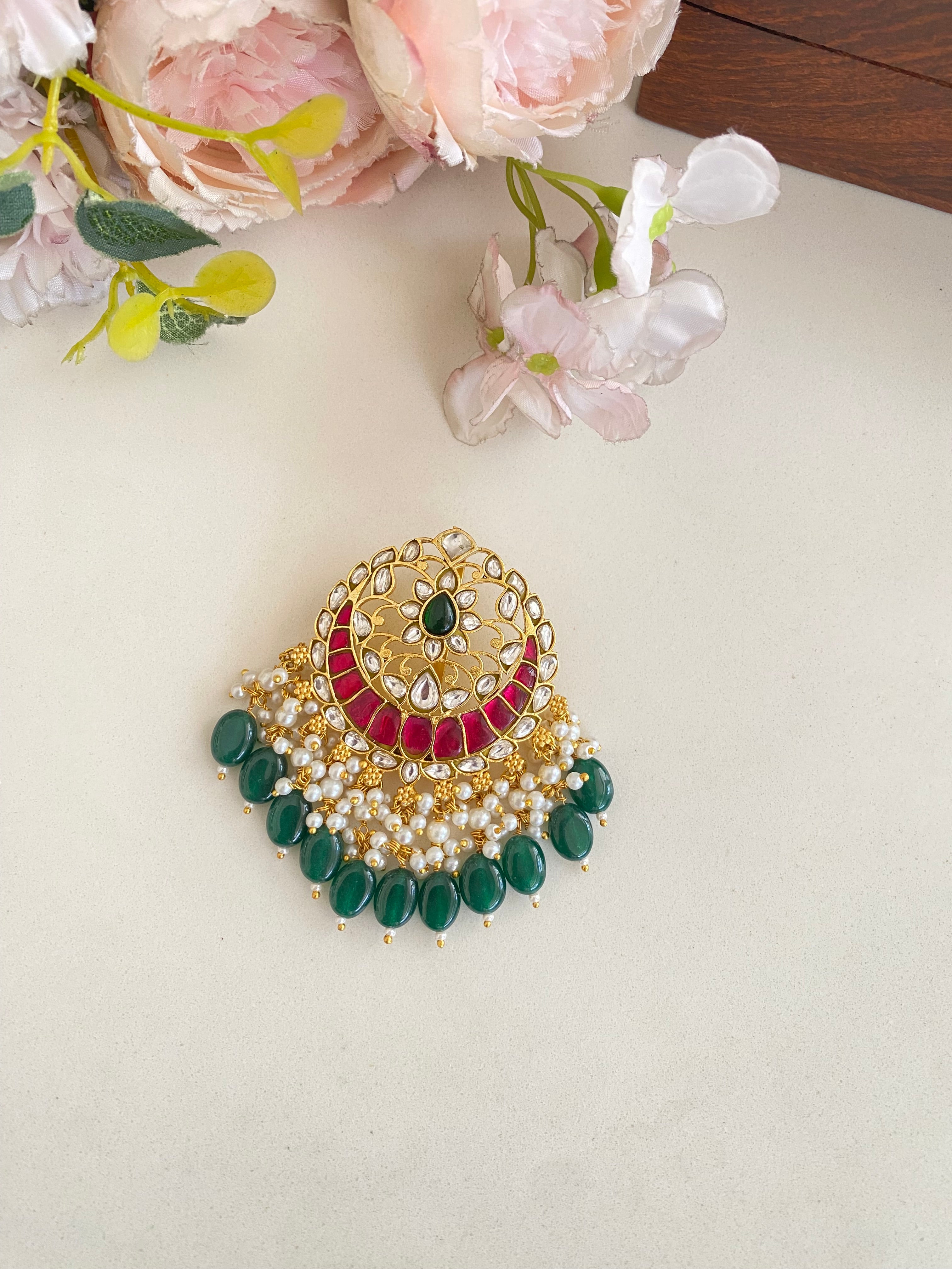 Multicolour Kundan Juda Pin