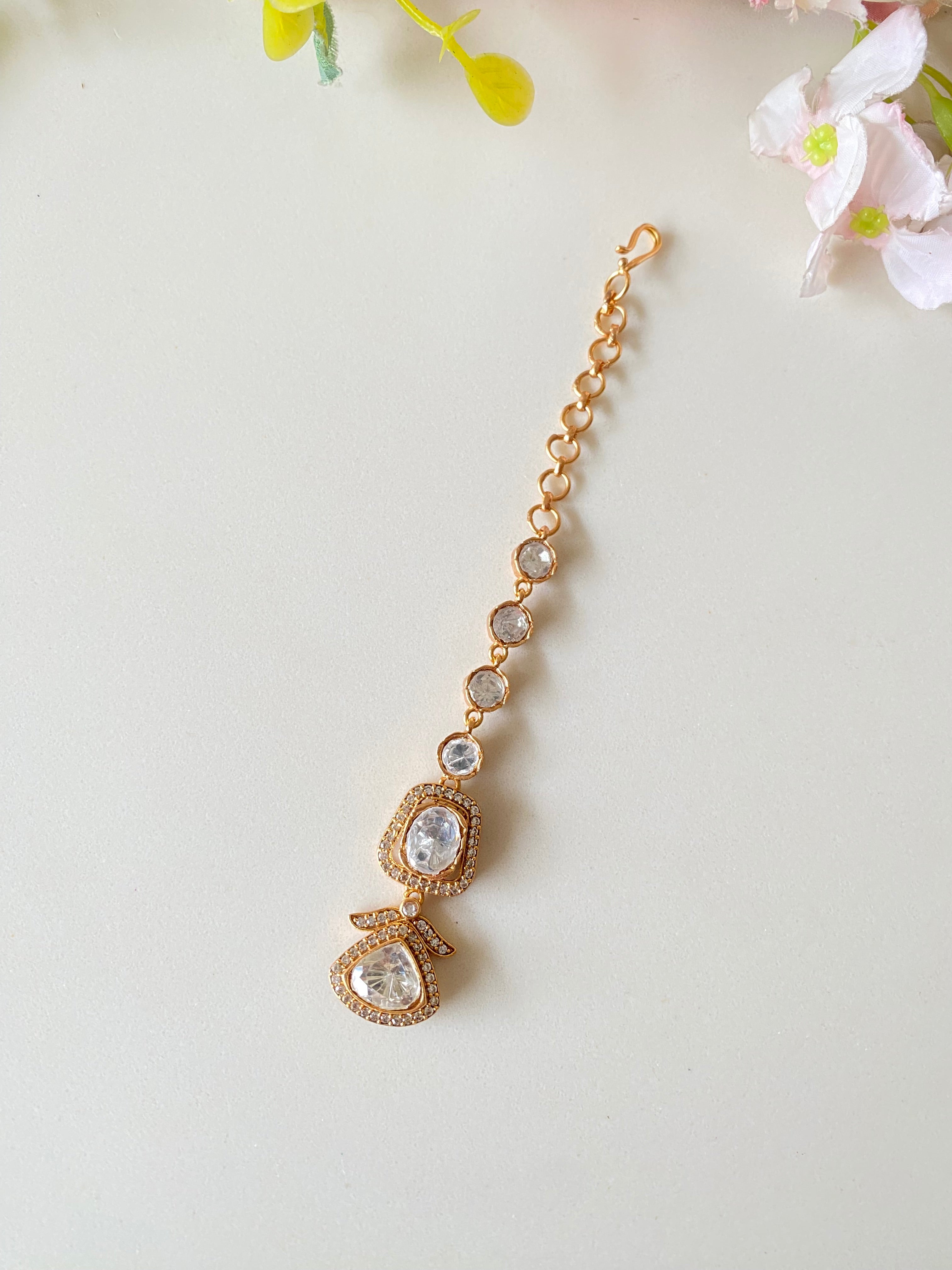 Gold plated Moissanite Tikka