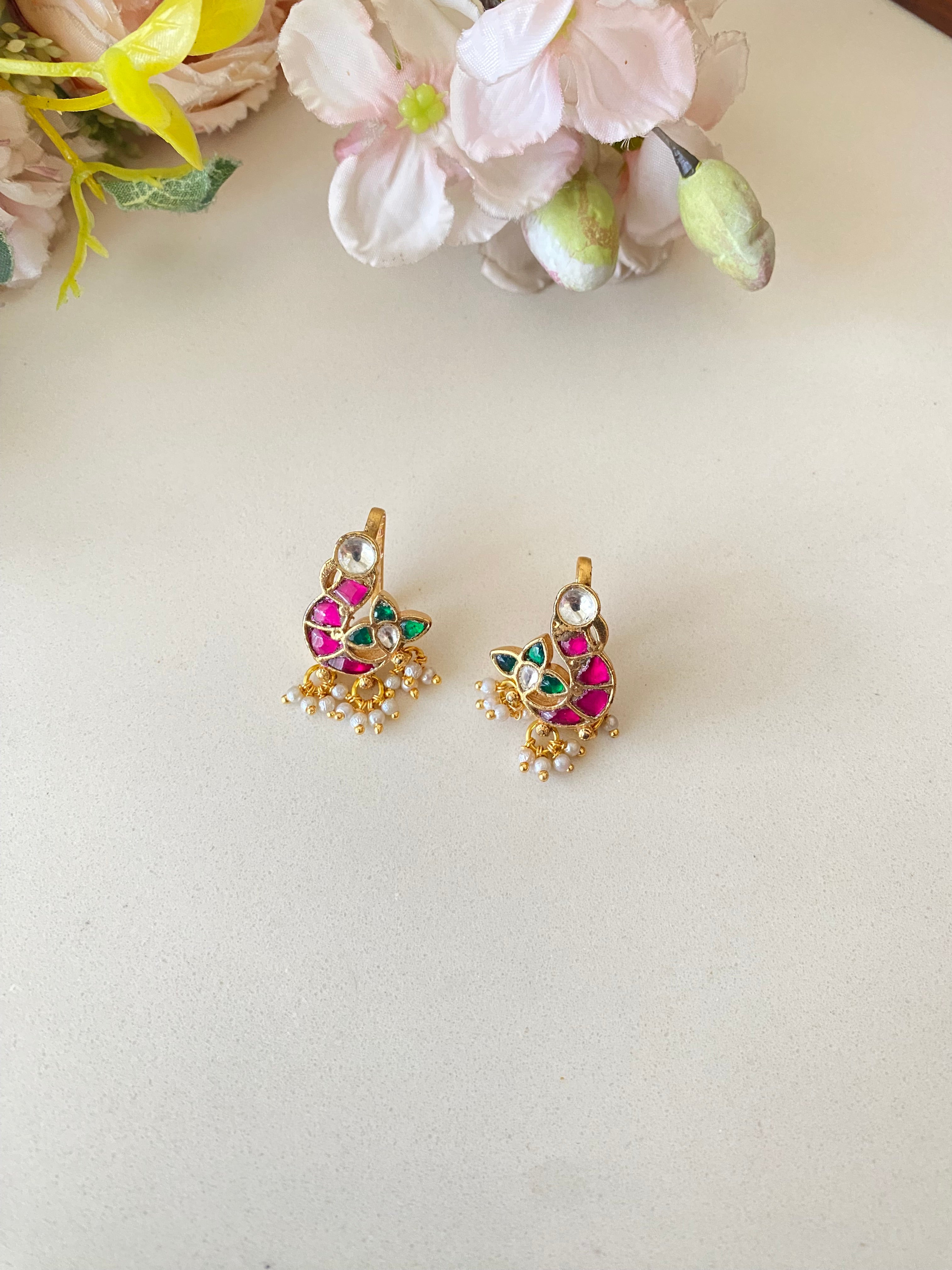 Gold plated Kundan Ear Cuff