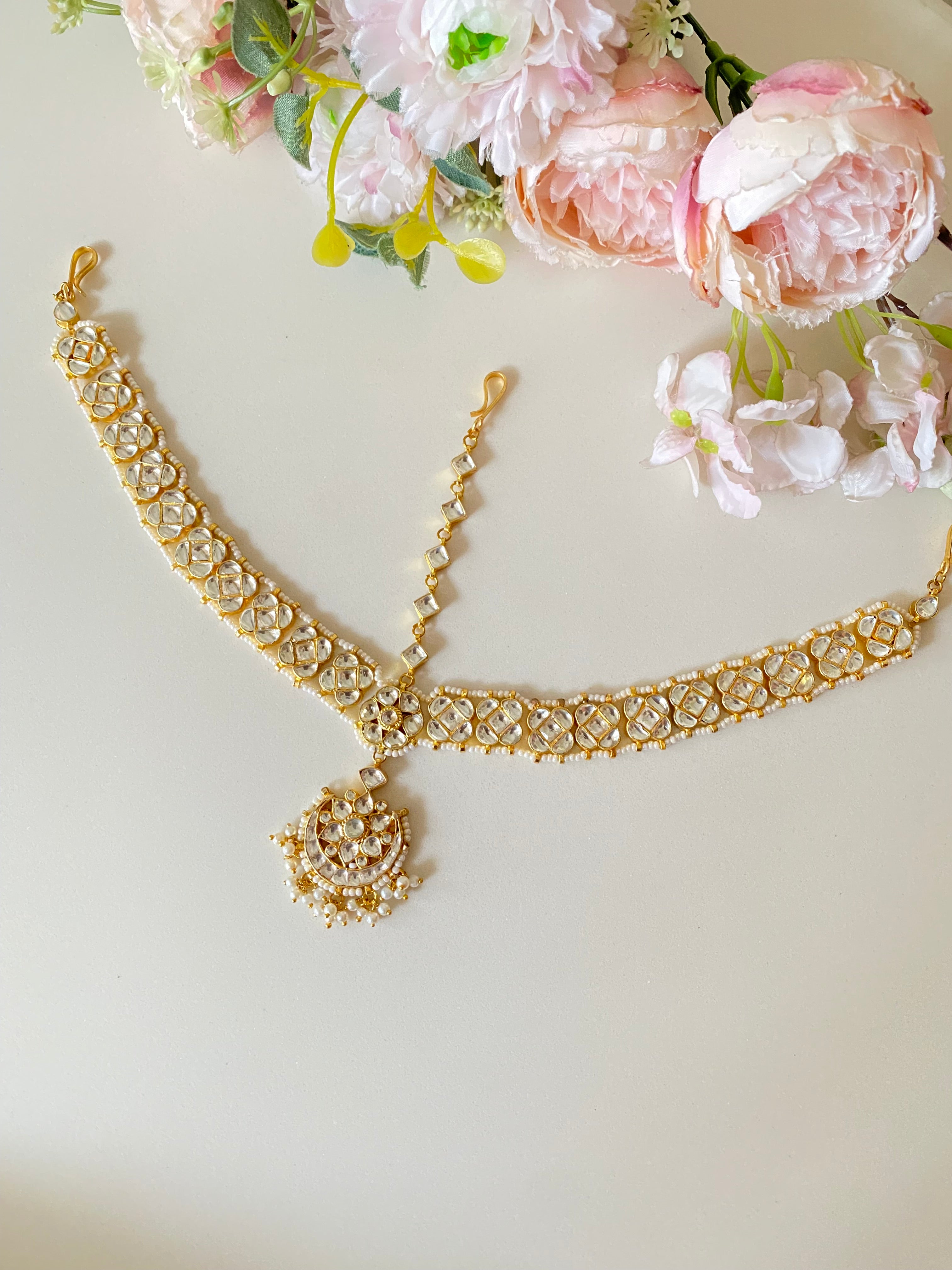 Gold Plated Kundan Mathapatti
