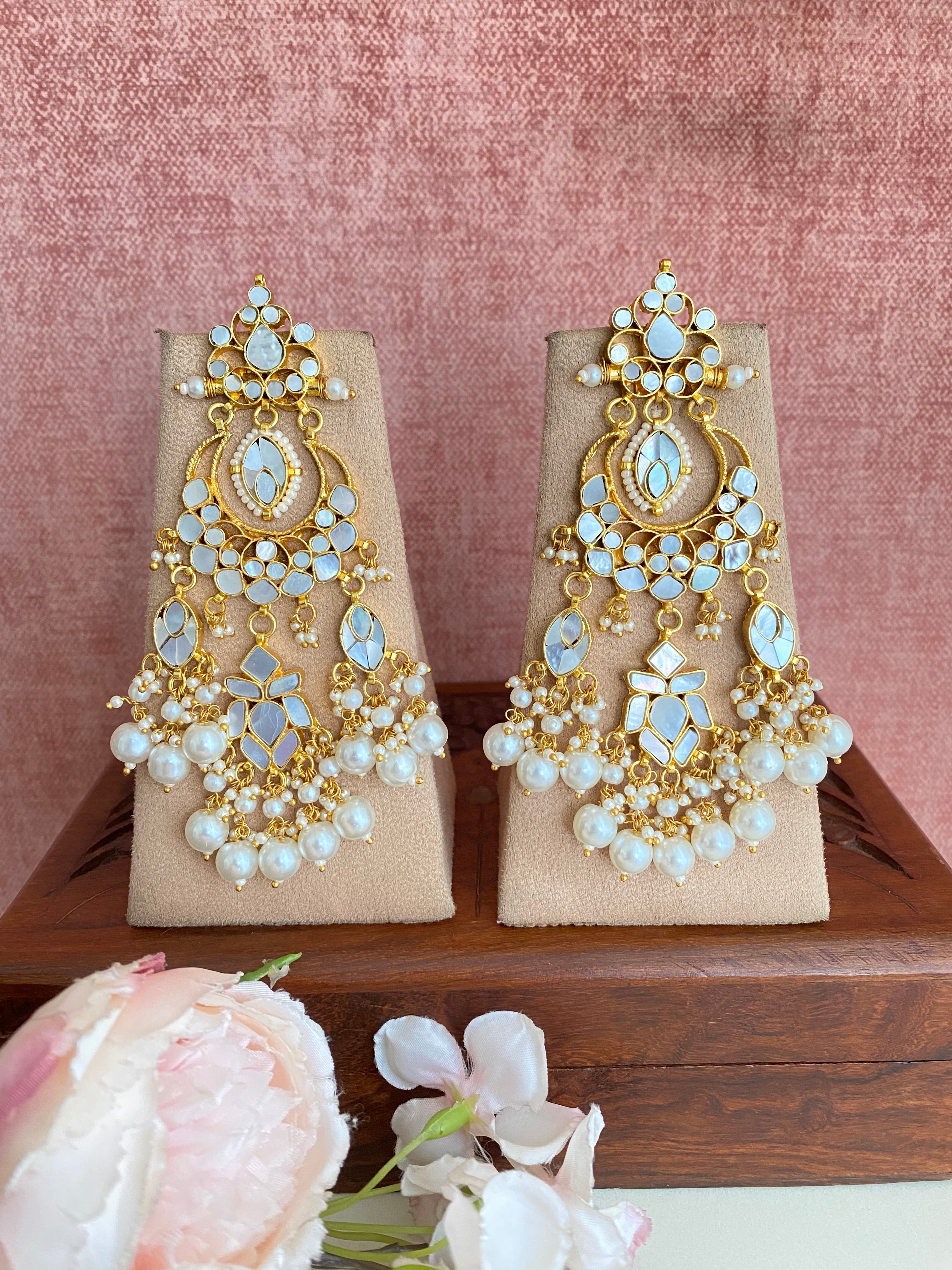 Mother Of Pearl Earrings in Pearl drops