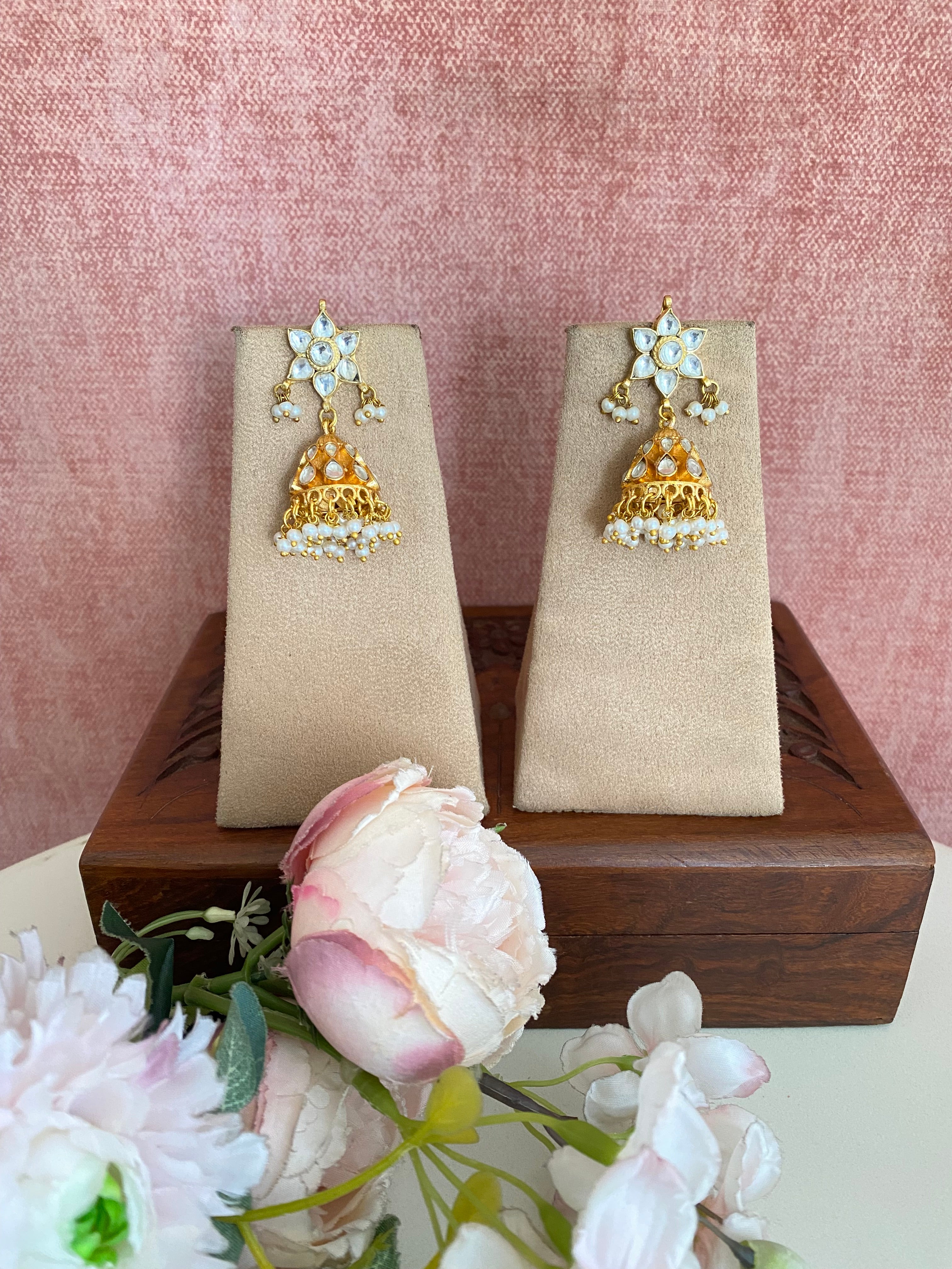 Gold Plated Kundan Jhumka