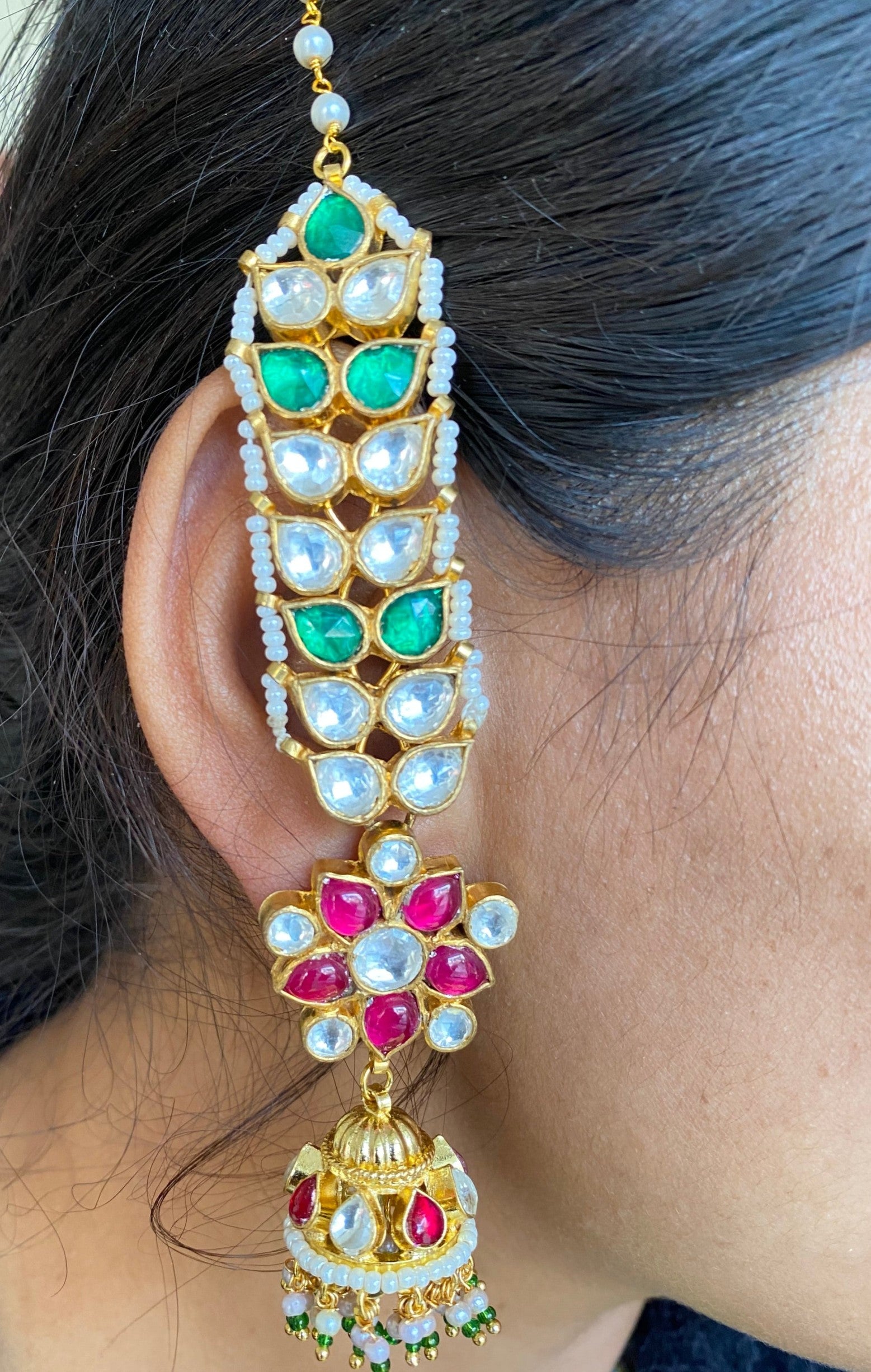 Gold Plated Kundan Jhumka