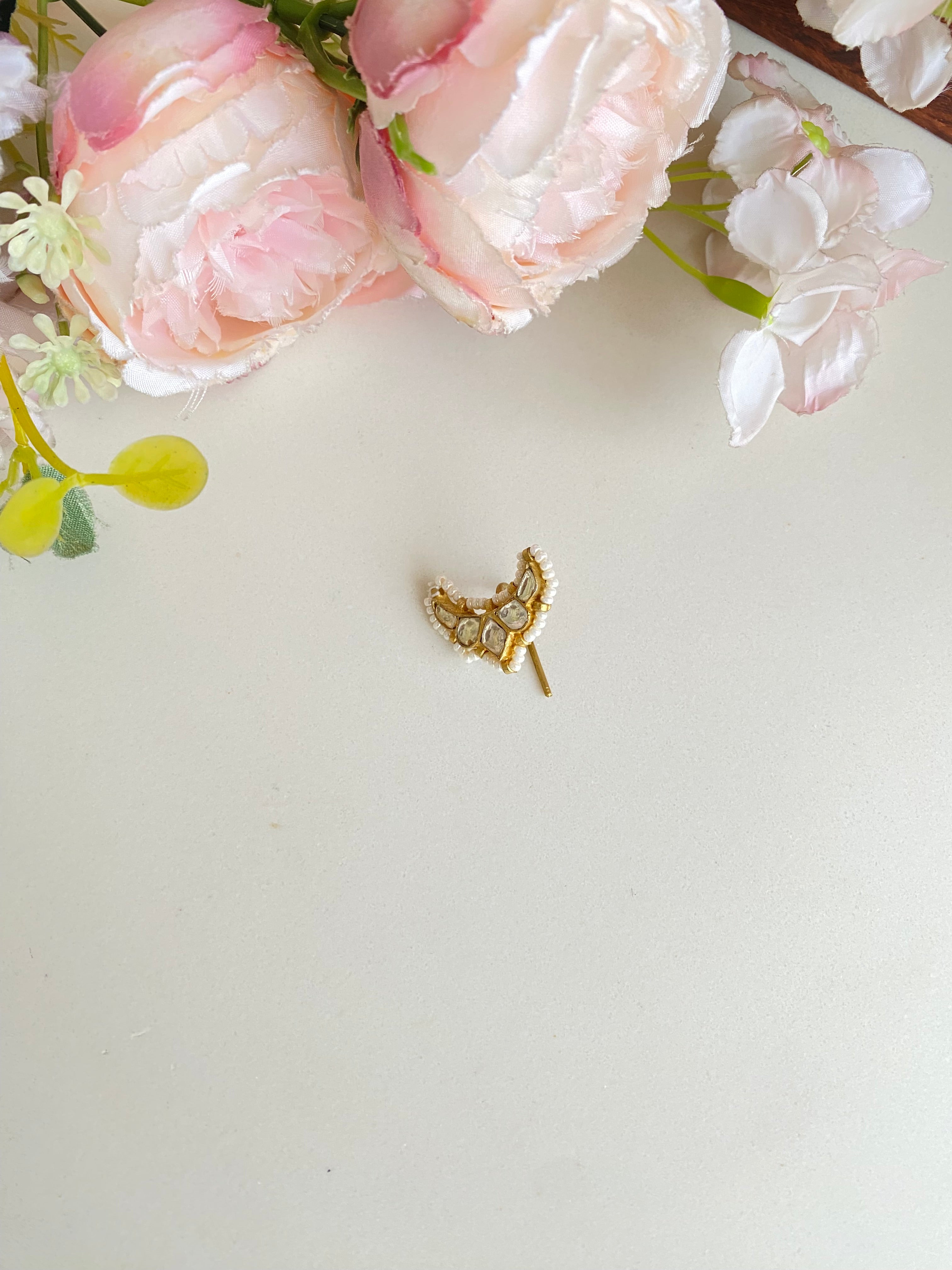 Gold Plated Kundan braid pin