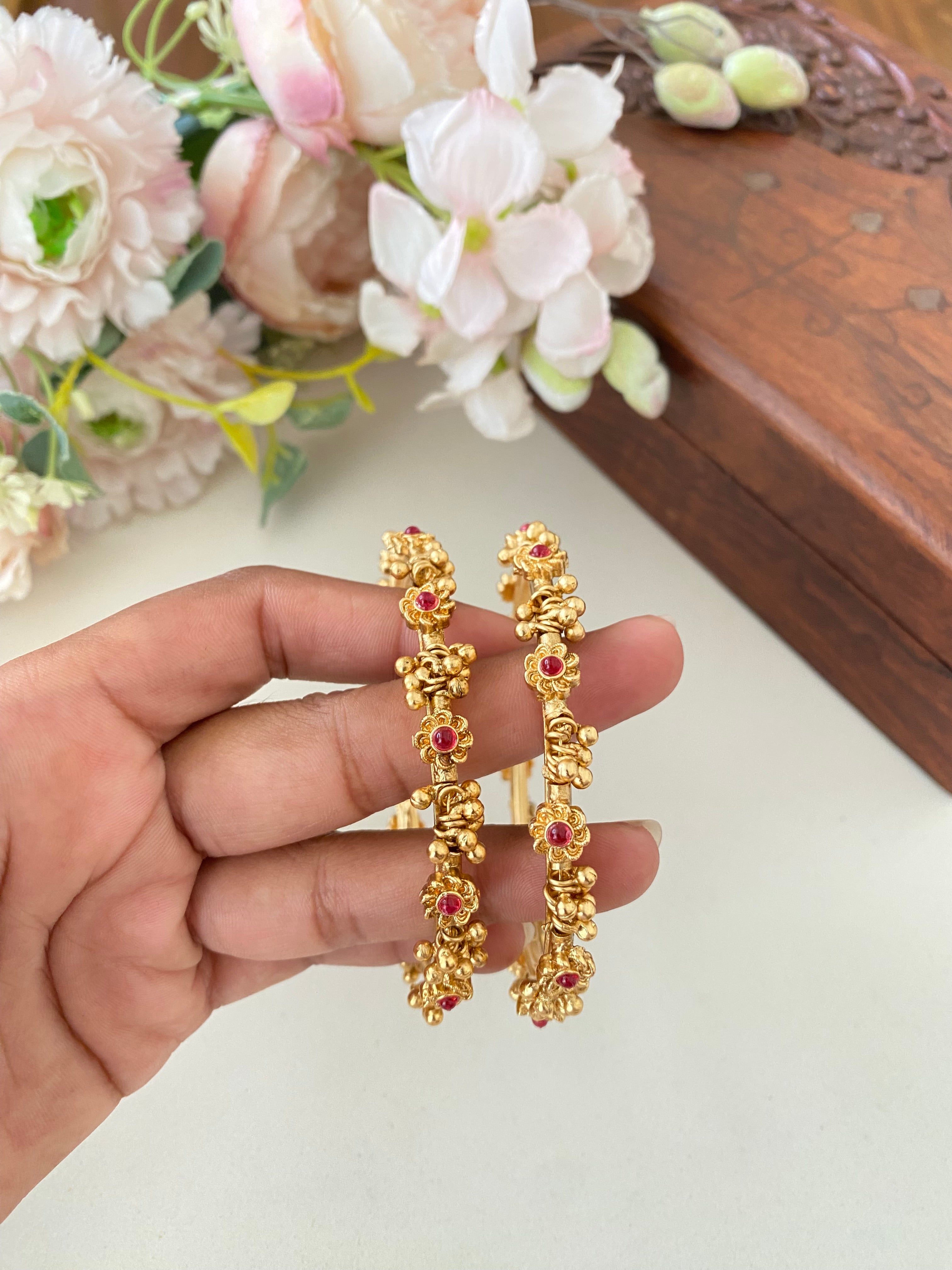 Gold plated Moissanite Bangles