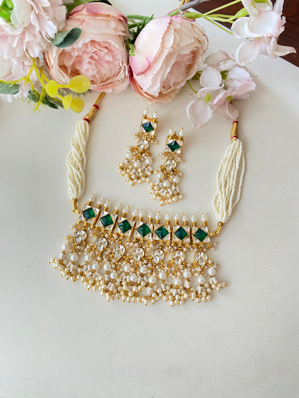 Gold plated kundan Choker Set