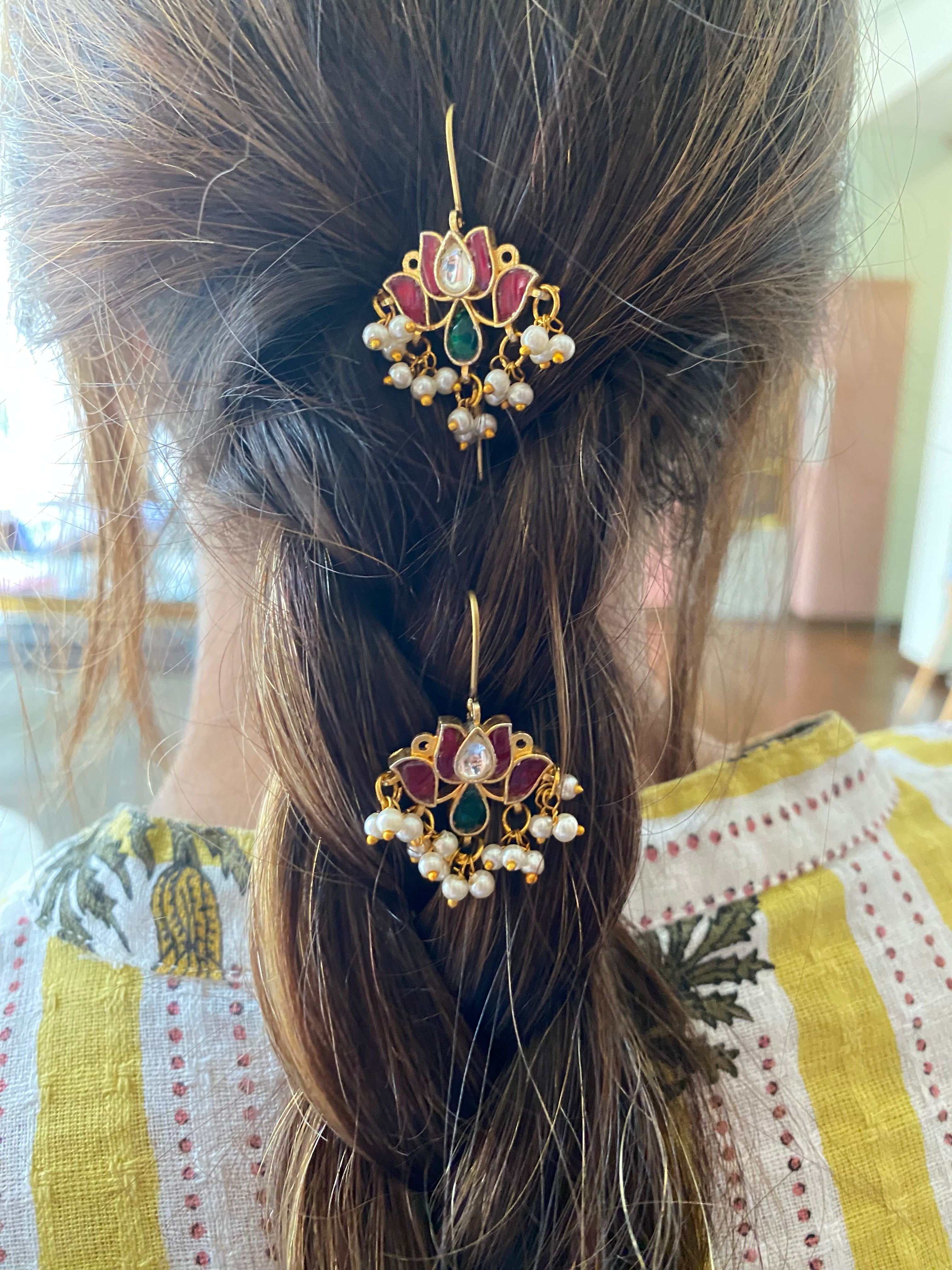 Gold plated Kundan Ear Cuff