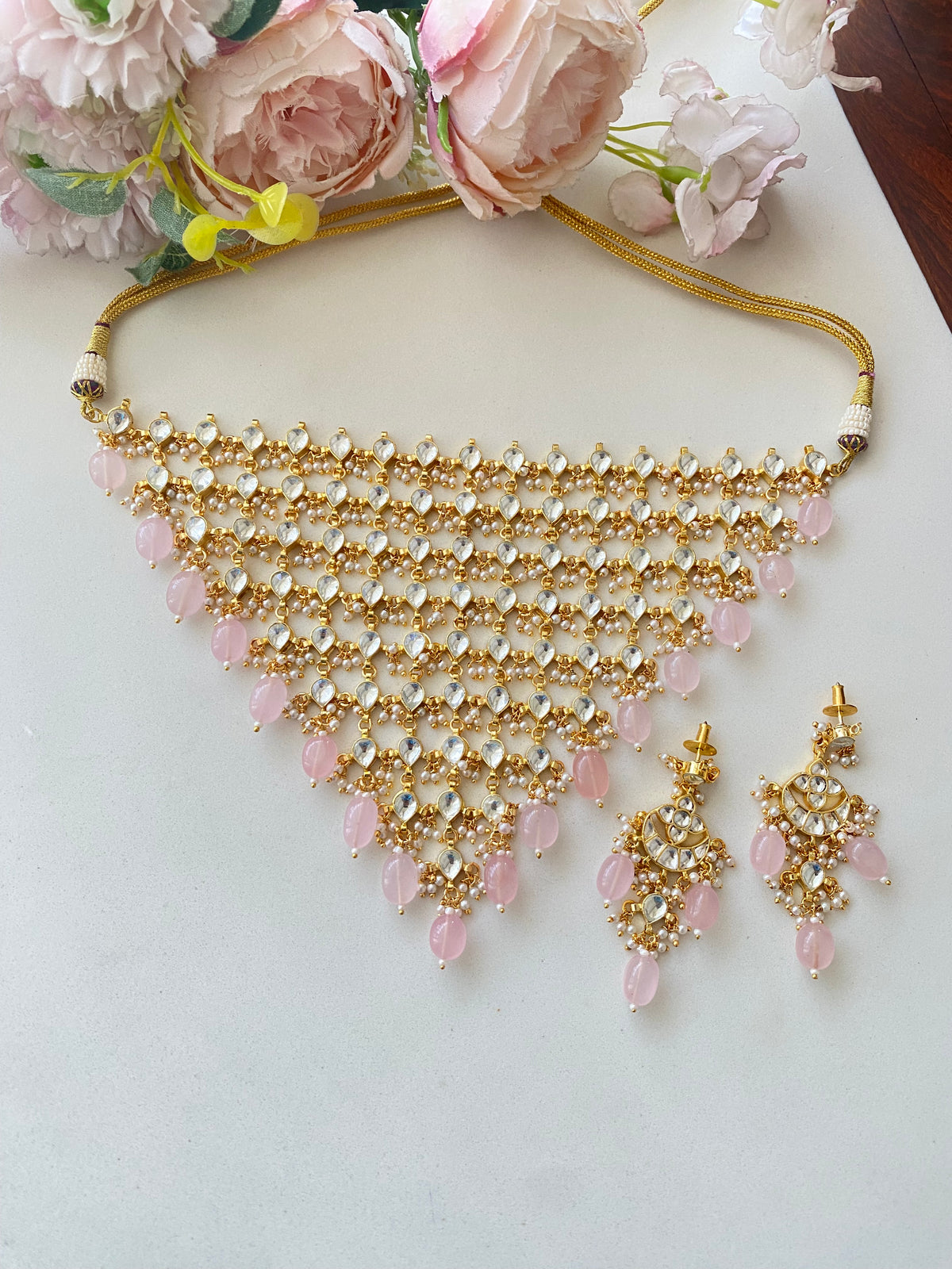 Gold plated kundan Choker Set