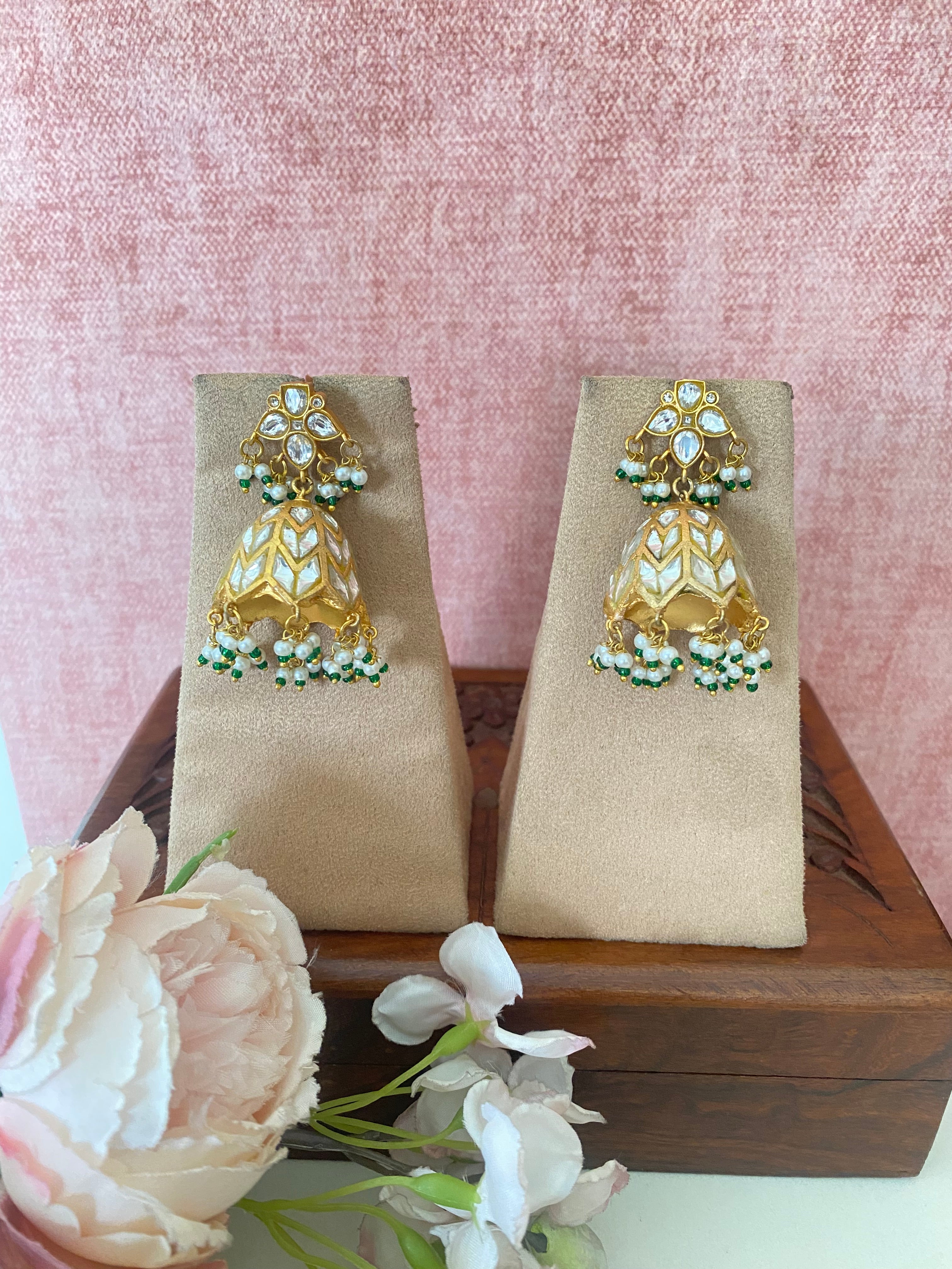 Gold Plated Kundan Jhumka