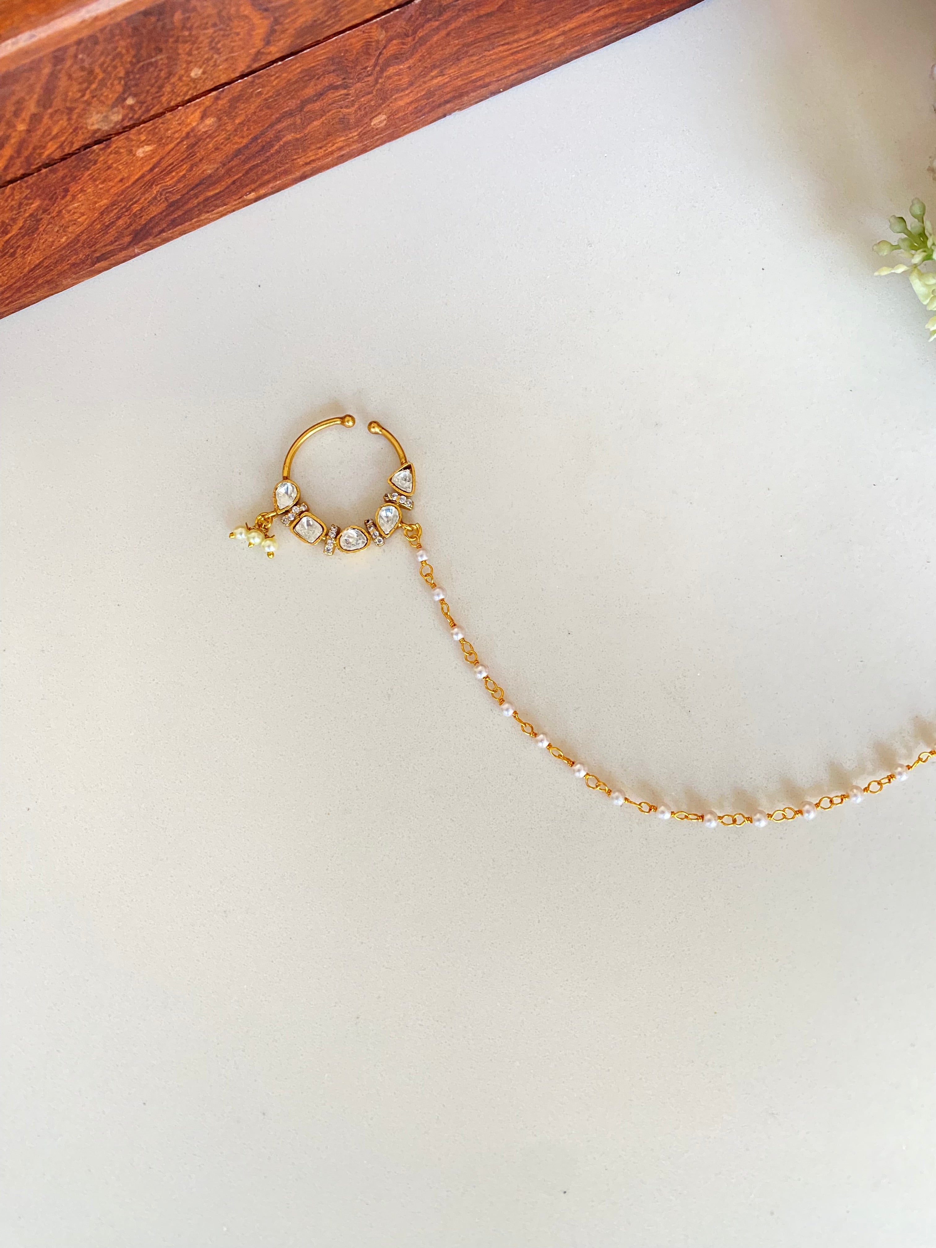 Gold plated White Nose ring