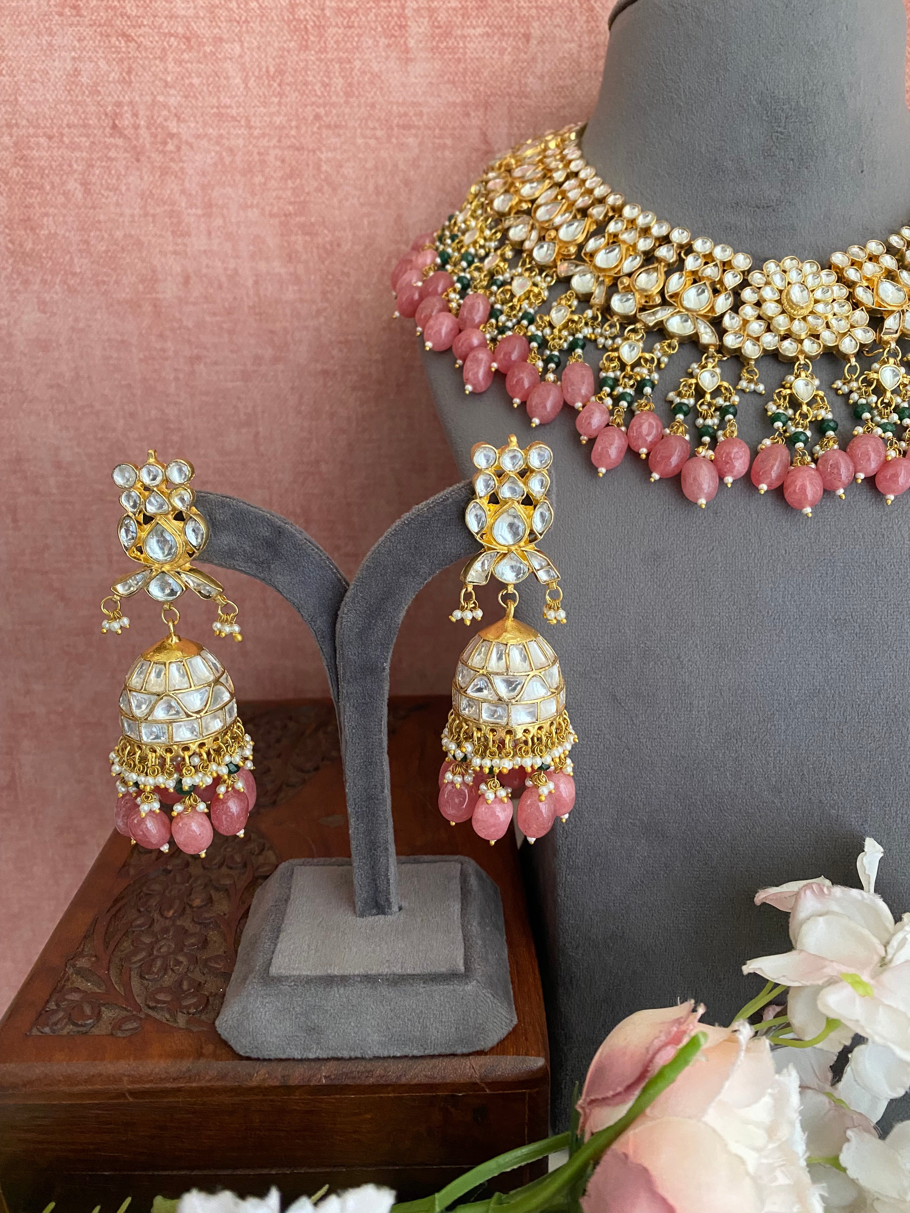 Gold plated Kundan Necklace Set