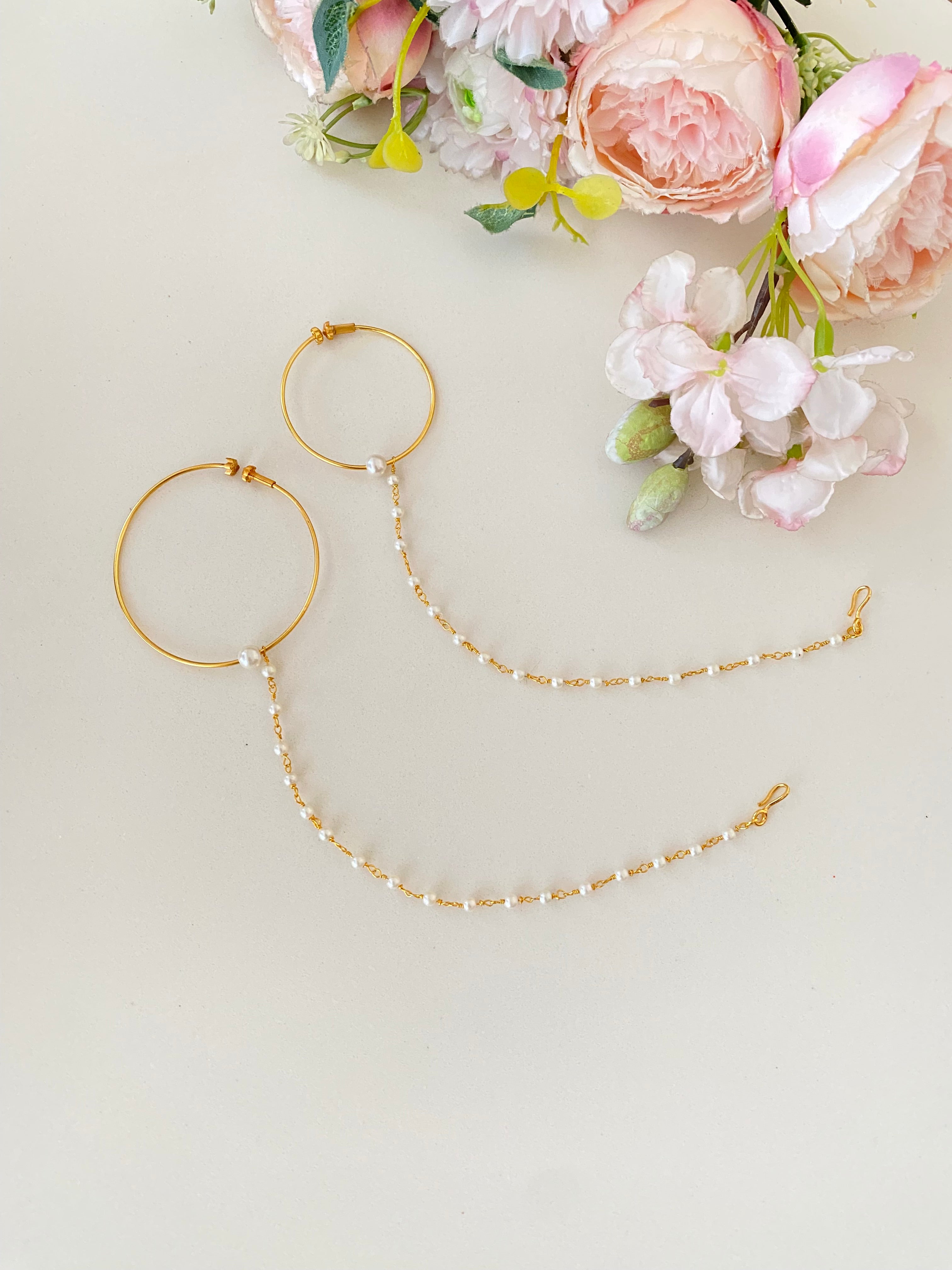 Gold Plated Pearl Nose Ring