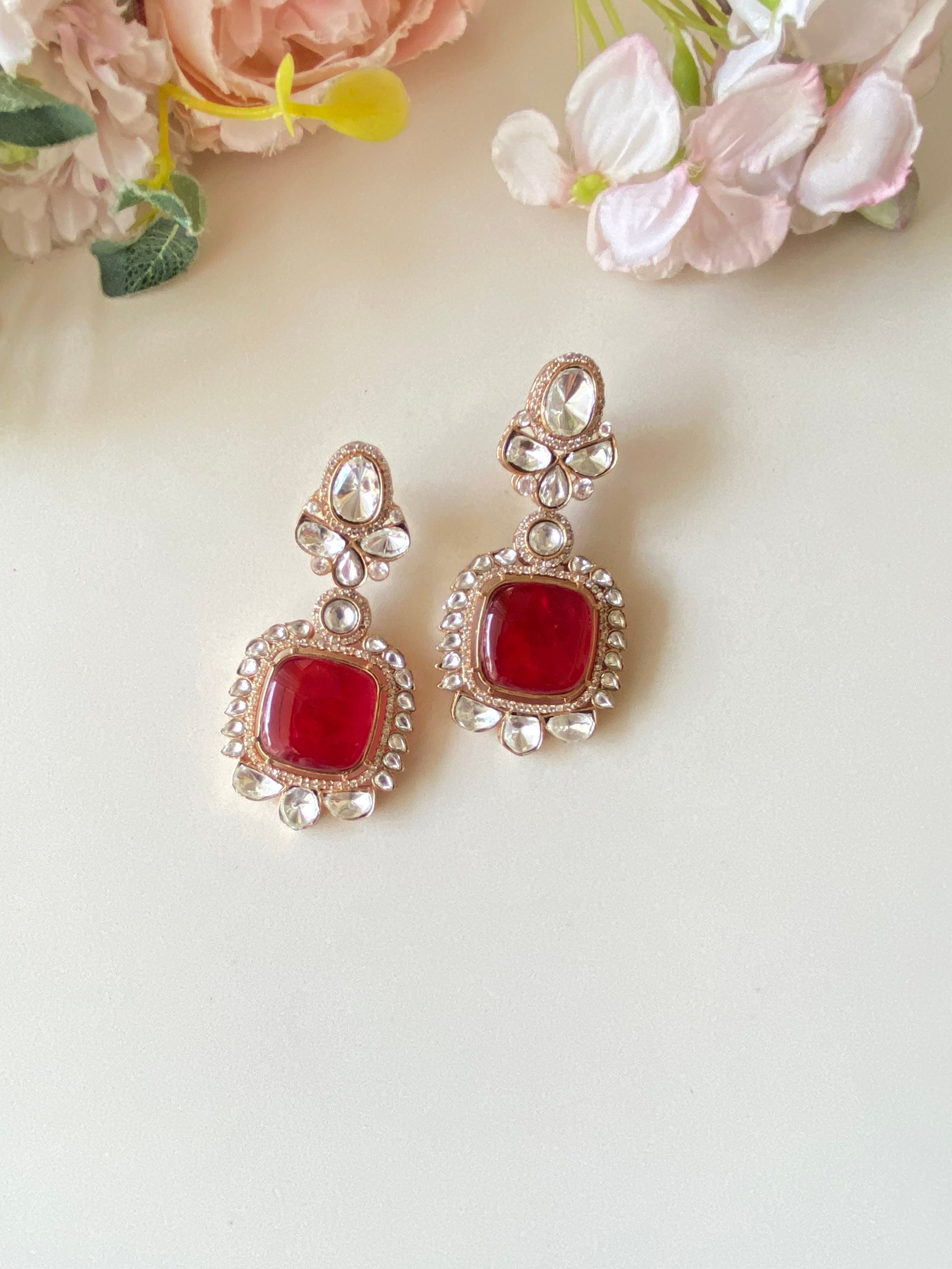 Gold plated Moissanite Earrings