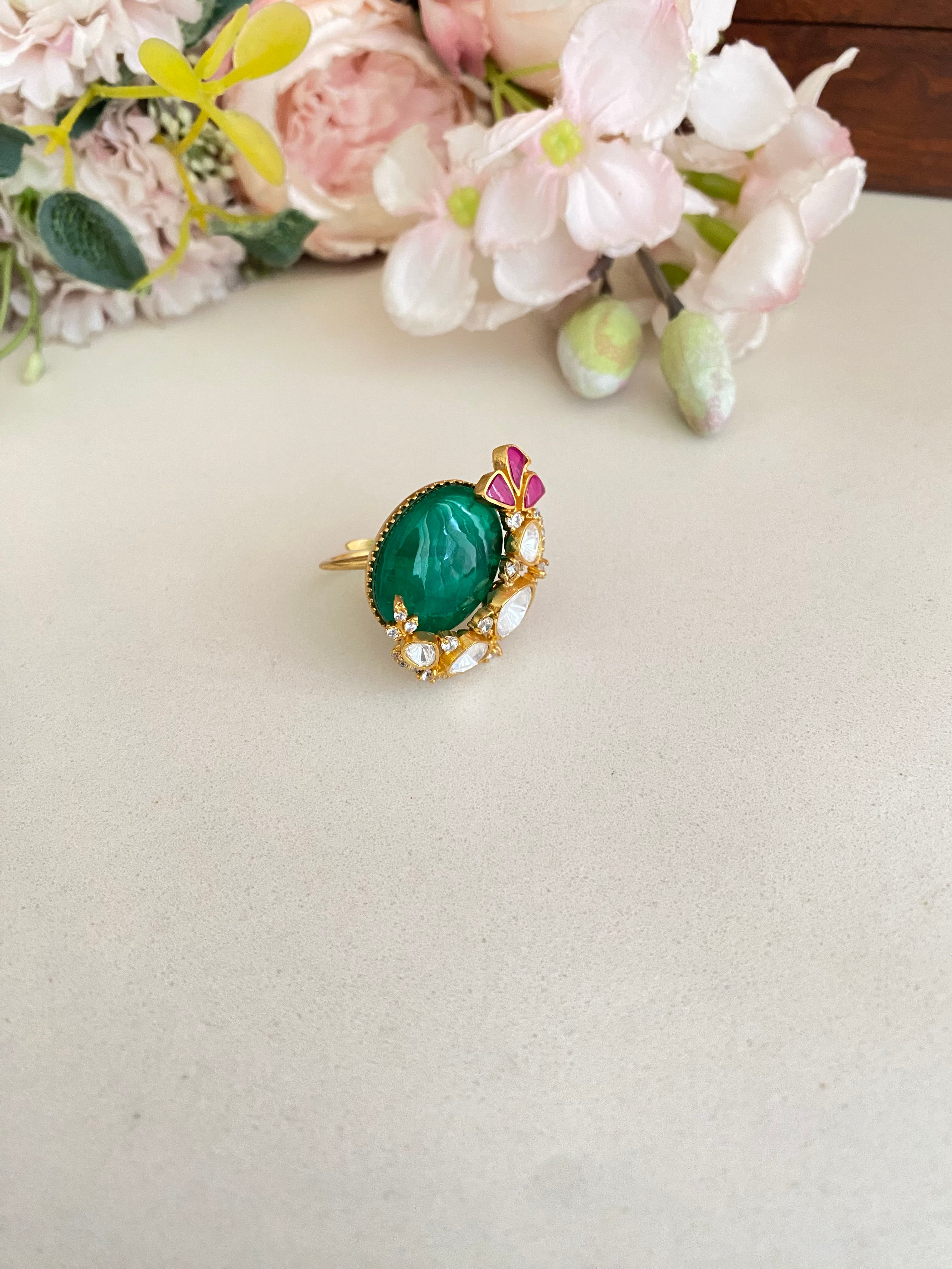 Gold plated Moissanite Ring