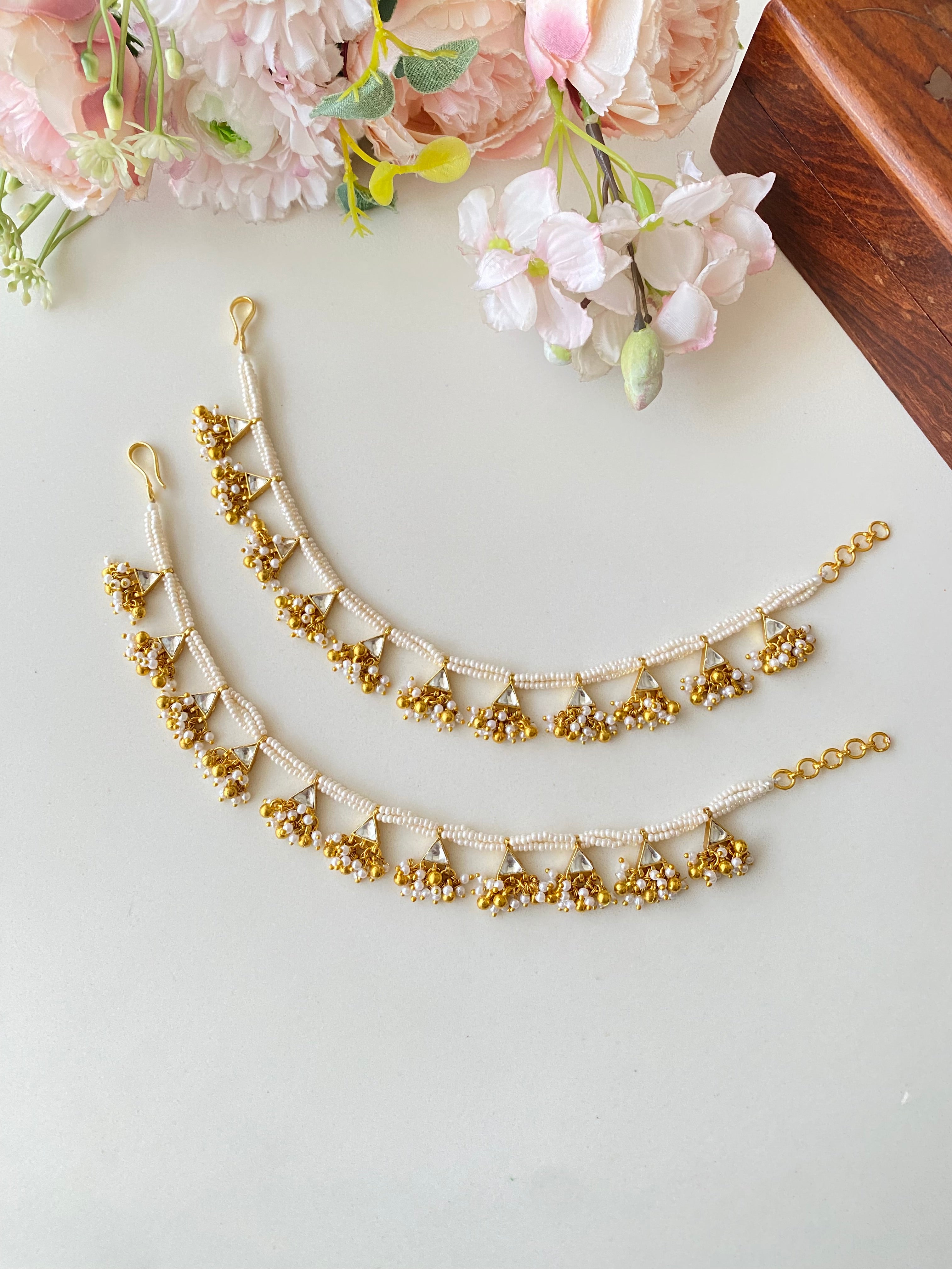 Gold plated Kundan Payal