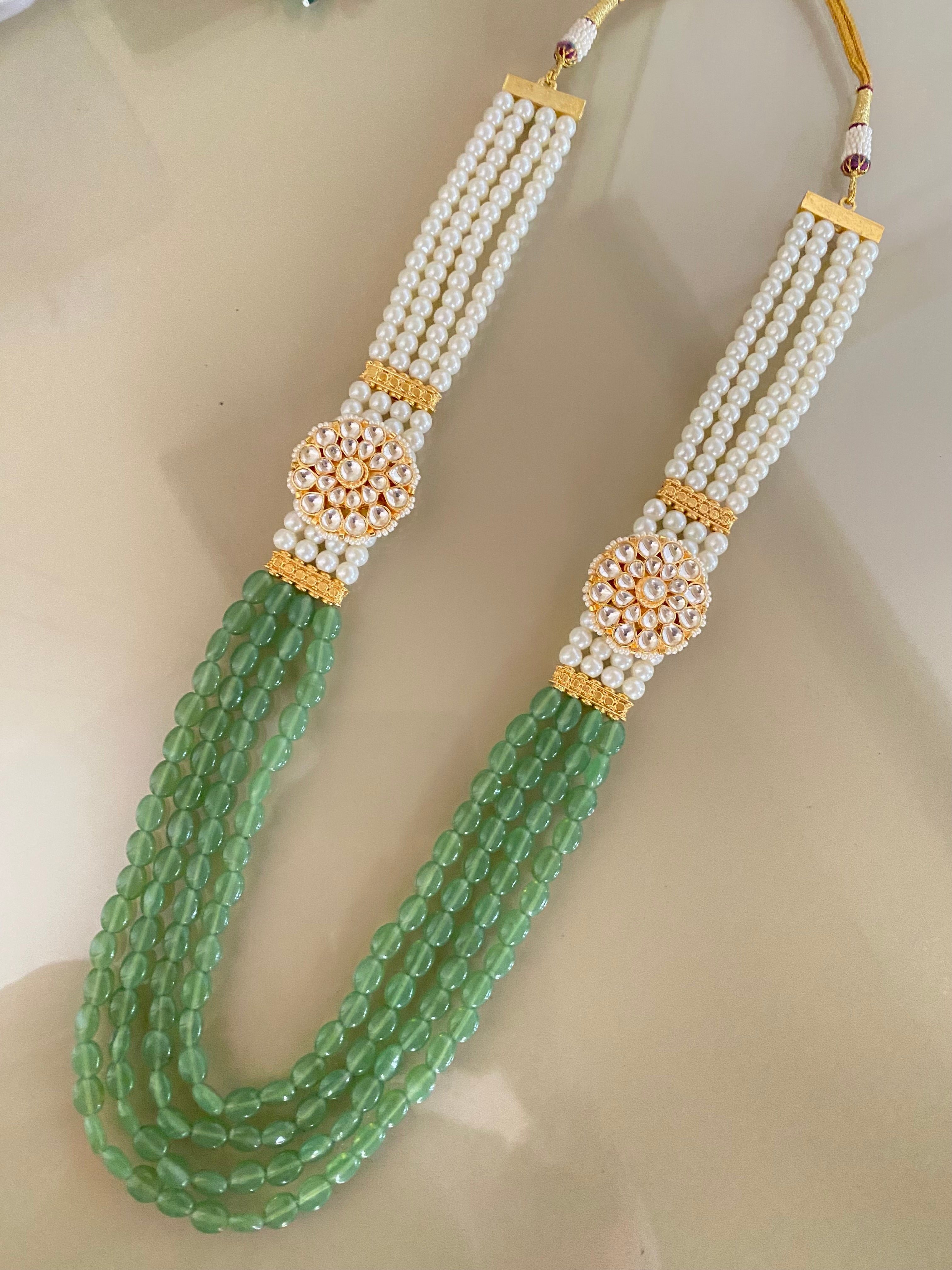 Gold Plated Kundan Groom Maala