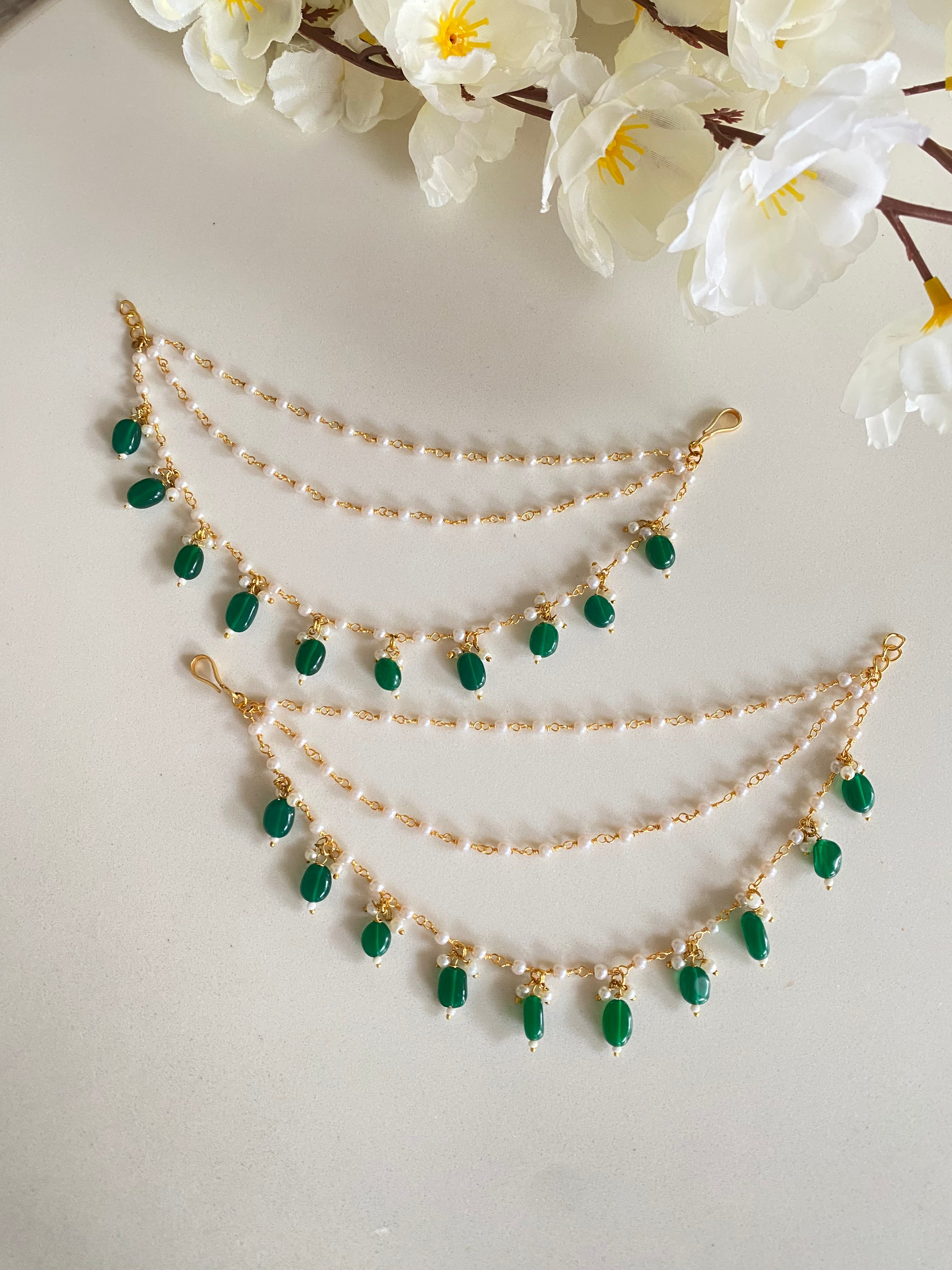 Ear Chain in mint drops