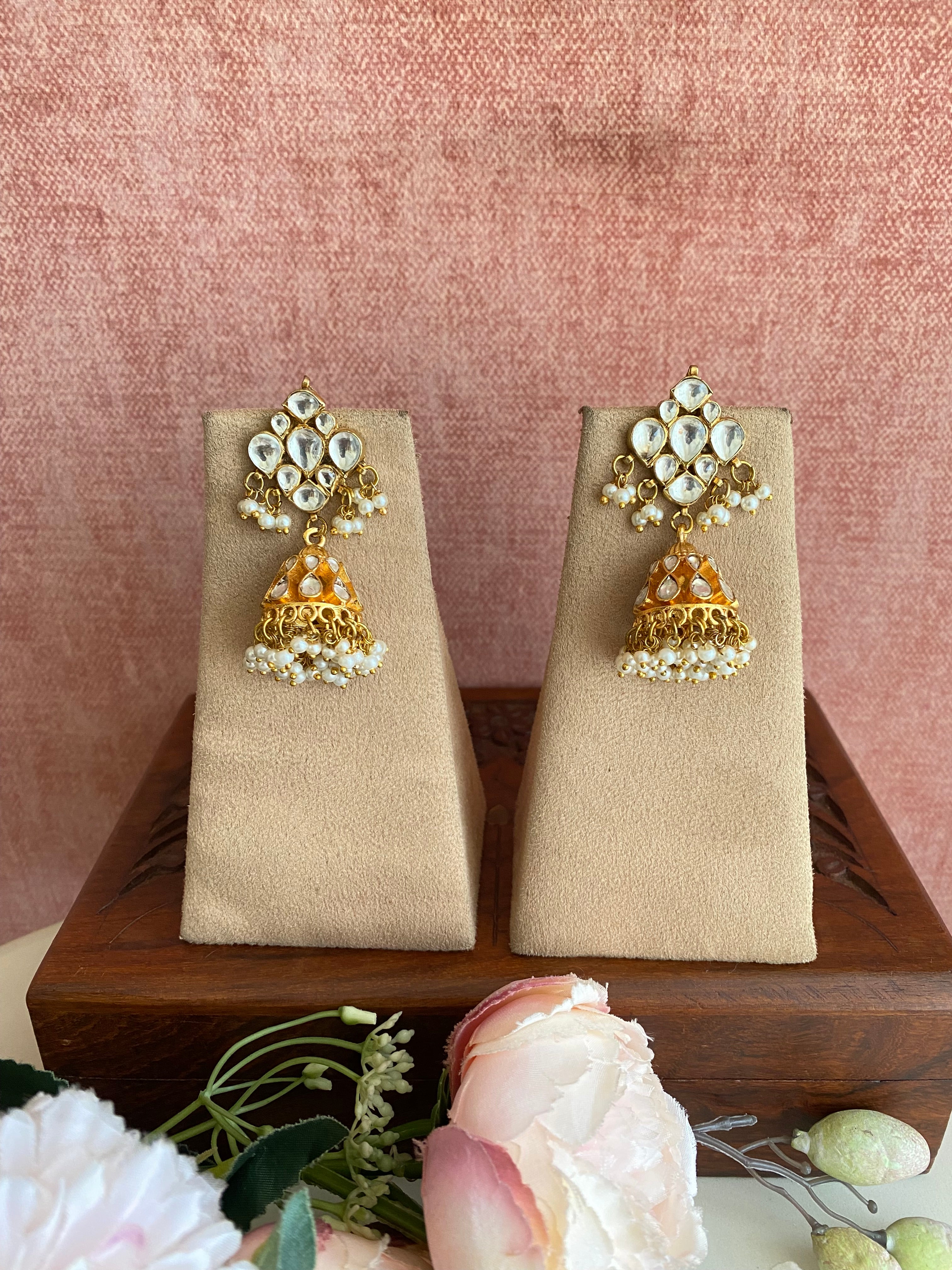 Gold Plated Kundan Jhumka
