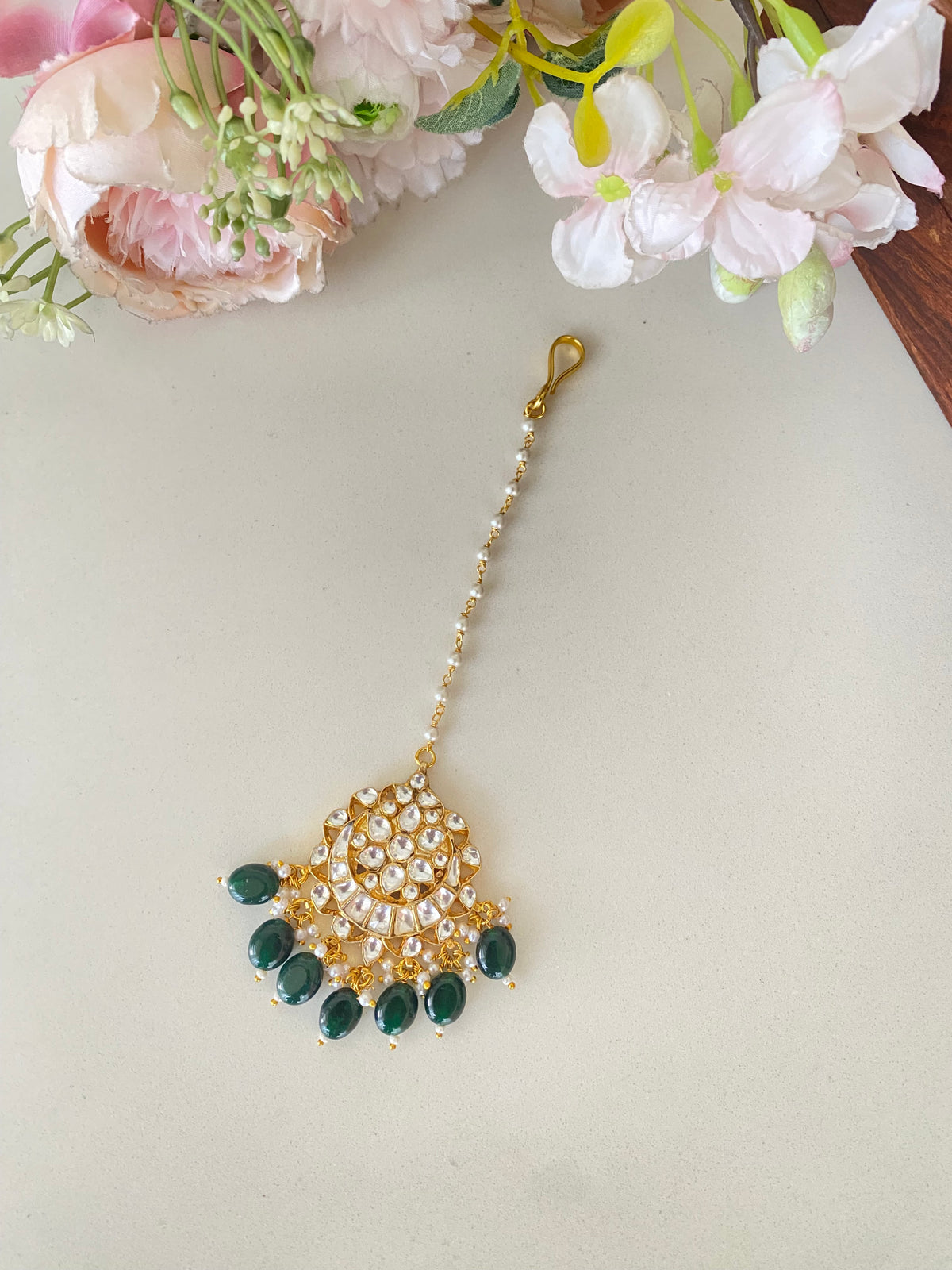 Gold Plated Kundan Tikka