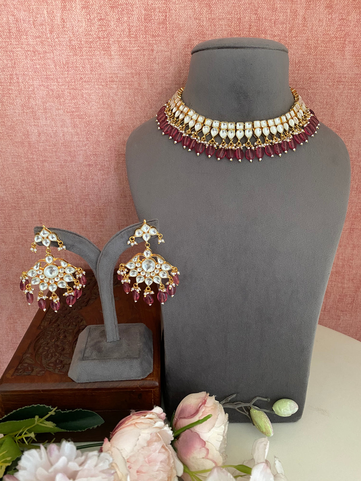Gold plated Kundan Necklace Set