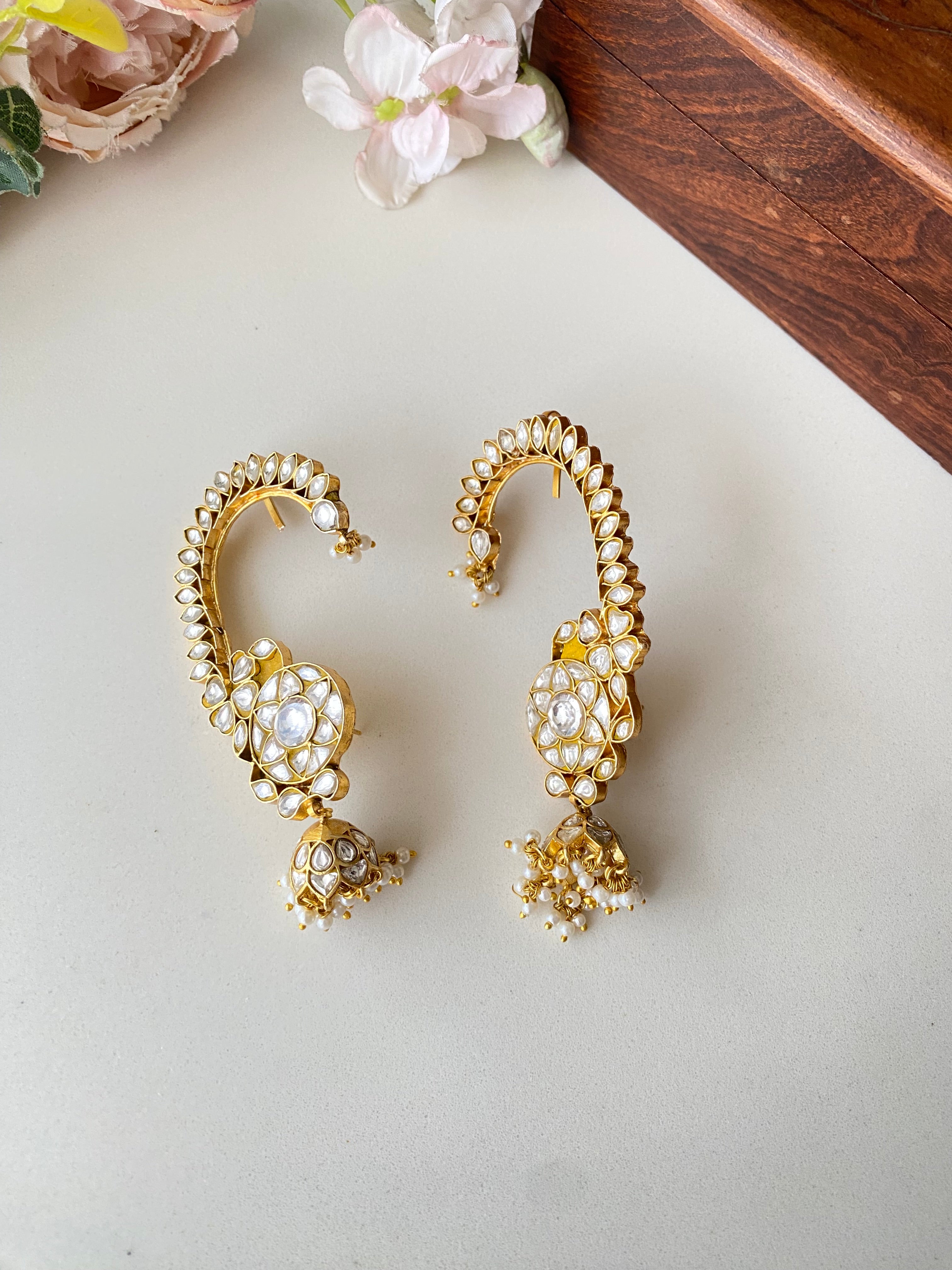 Kundan ear cuffs