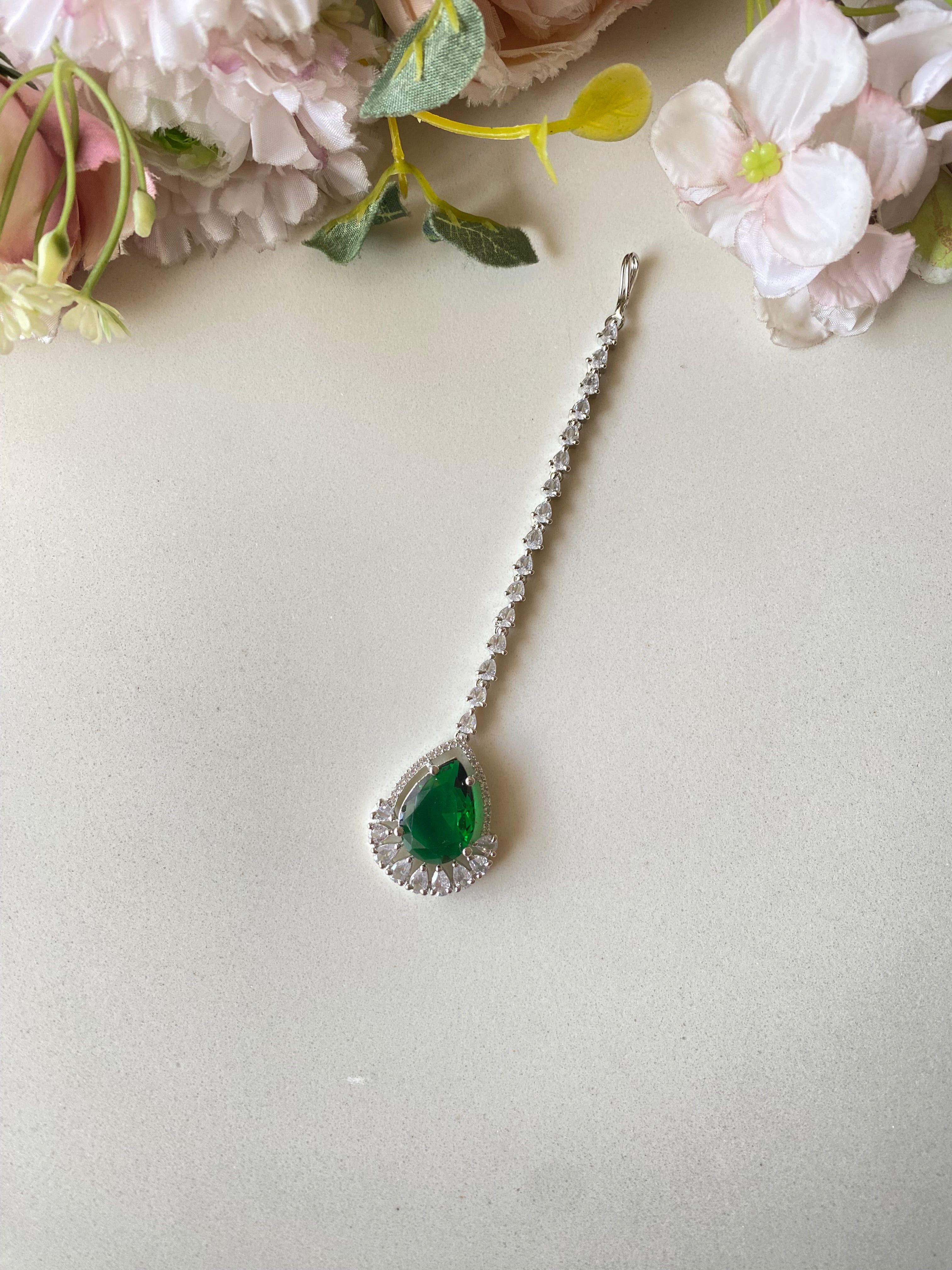 Silver Plated Diamond Tikka